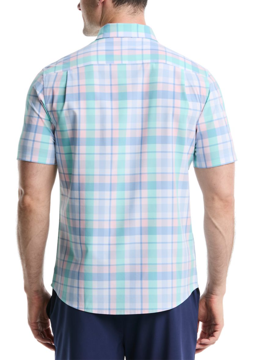 Mens Short Sleeve Plaid Shirt