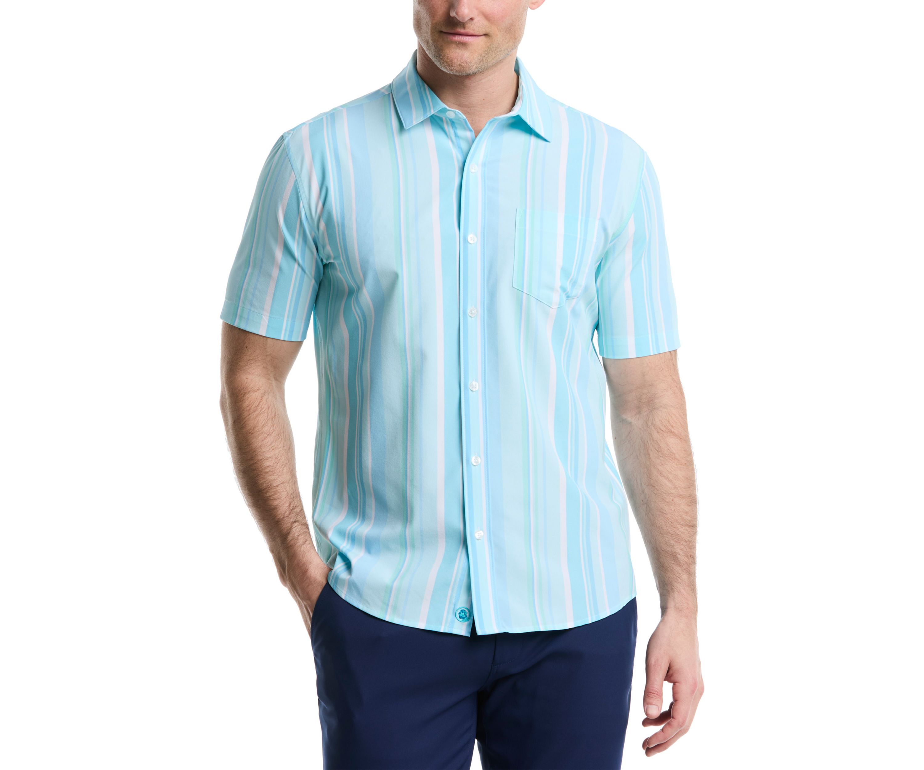 Short Sleeve Woven Irregular Stripe Shirt