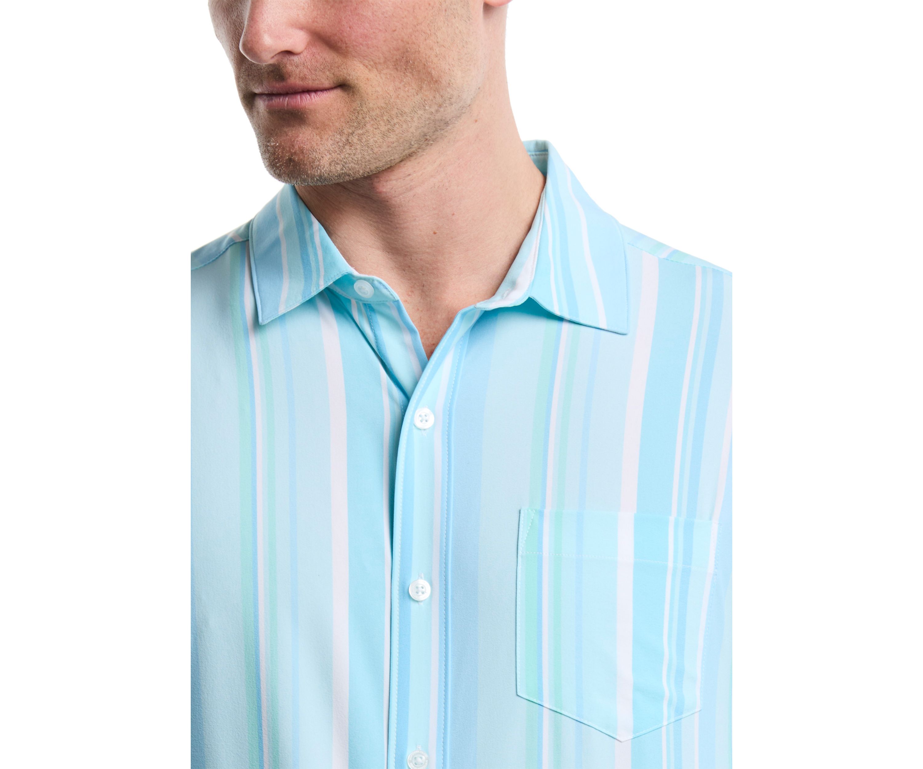 Short Sleeve Woven Irregular Stripe Shirt