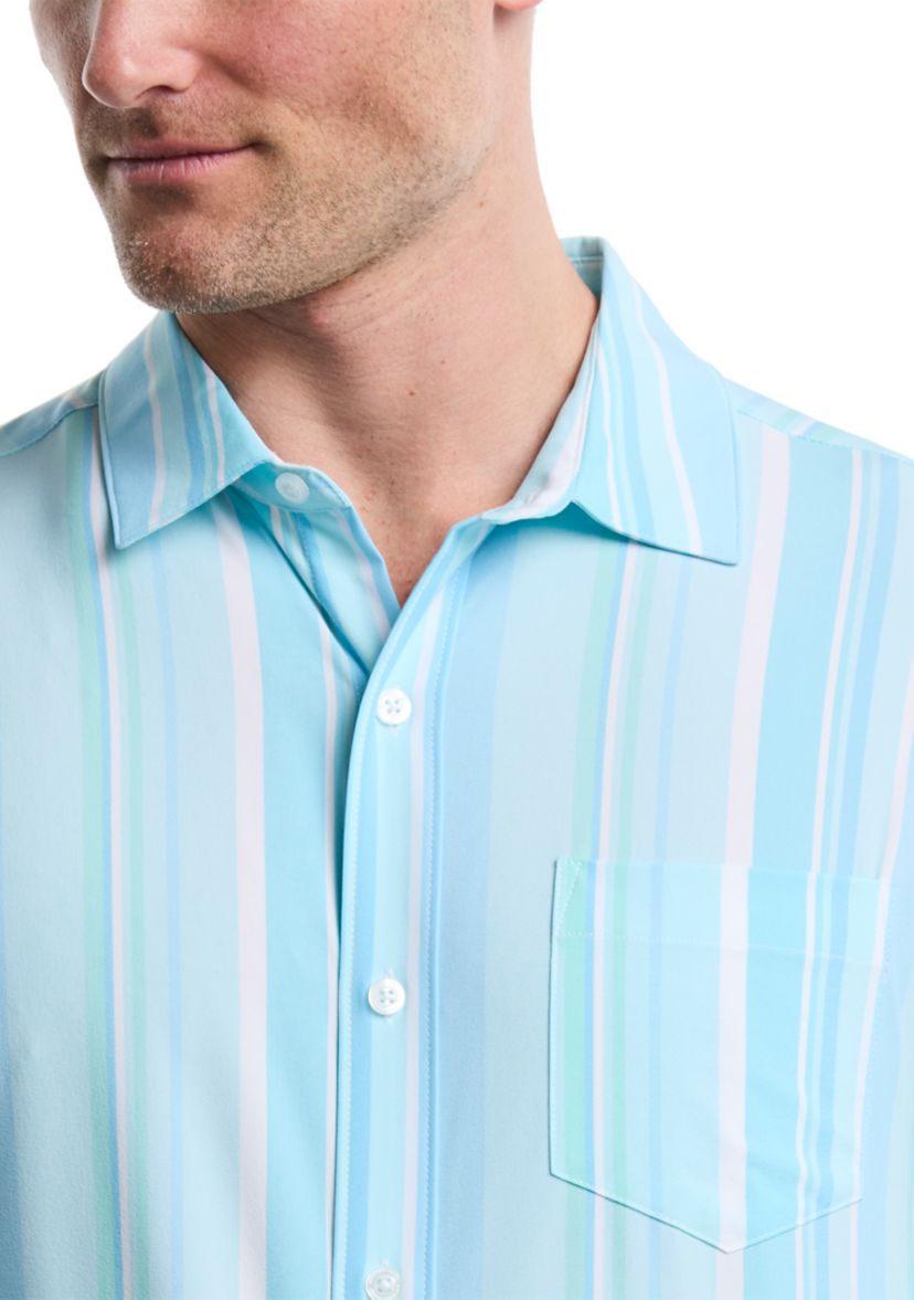 Short Sleeve Woven Irregular Stripe Shirt