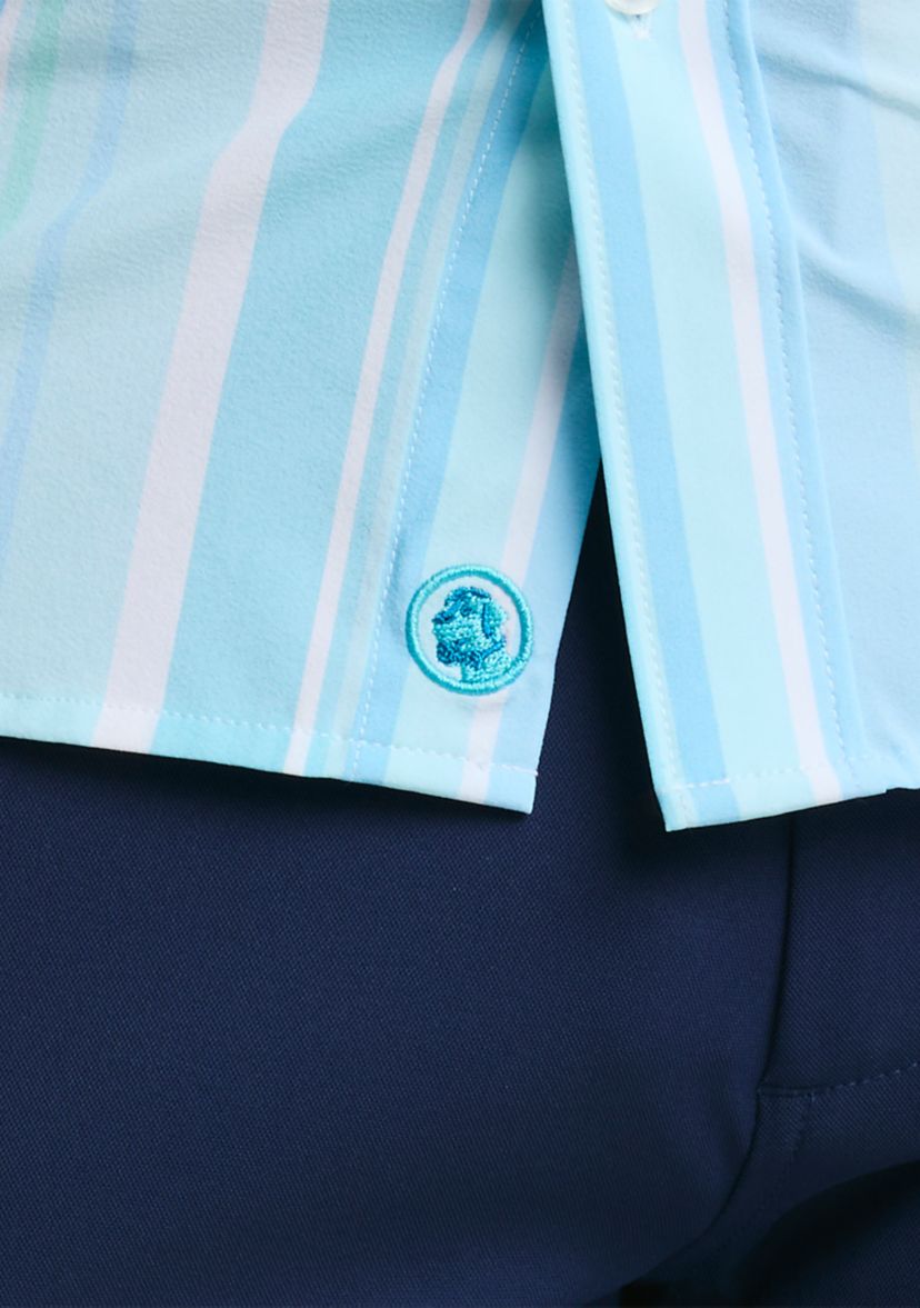 Short Sleeve Woven Irregular Stripe Shirt