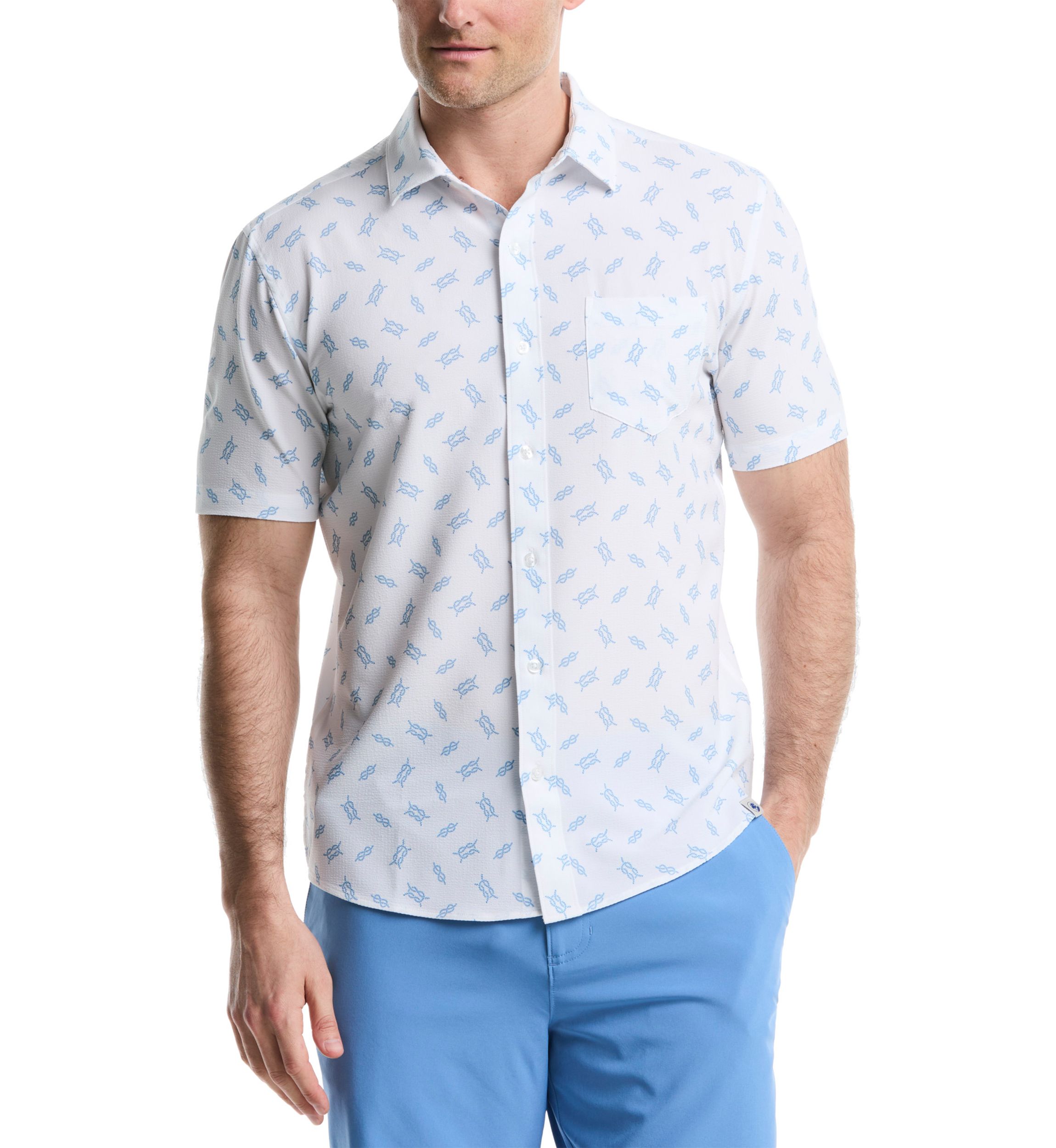 Printed Nautical Knots Seersucker Shirt