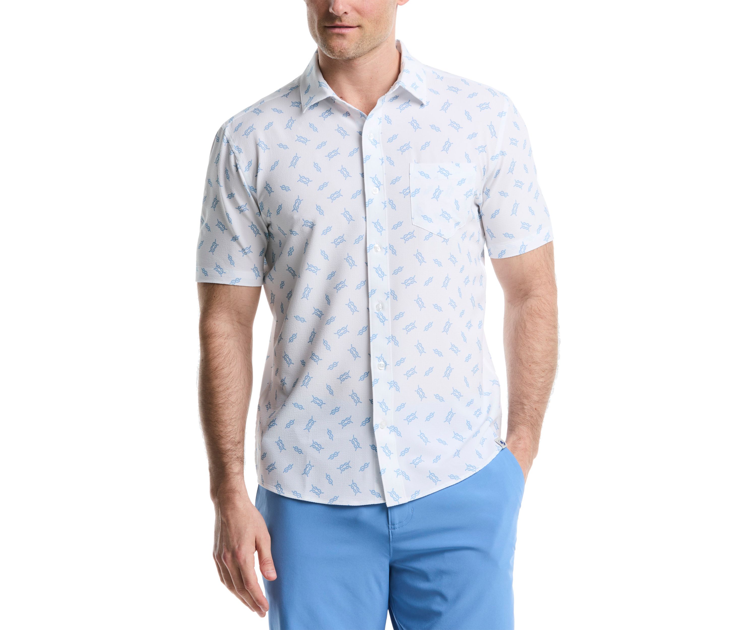 Printed Nautical Knots Seersucker Shirt