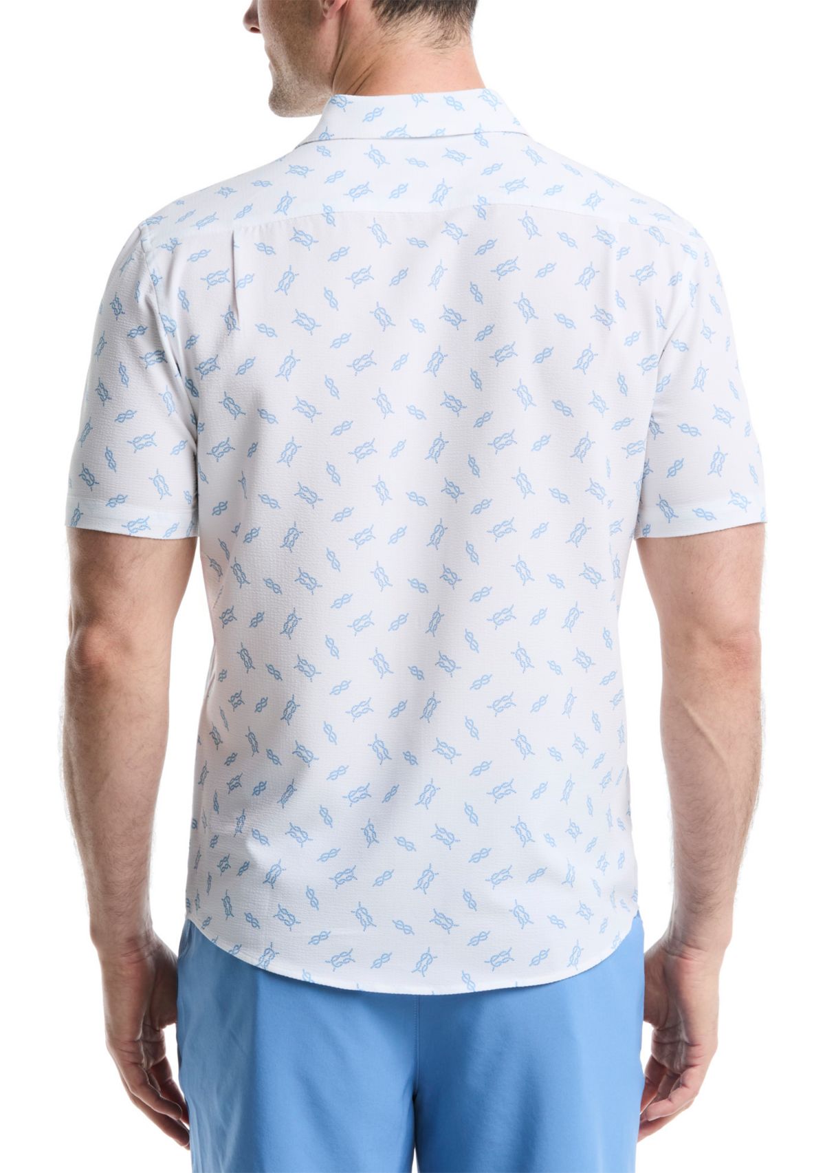 Printed Nautical Knots Seersucker Shirt