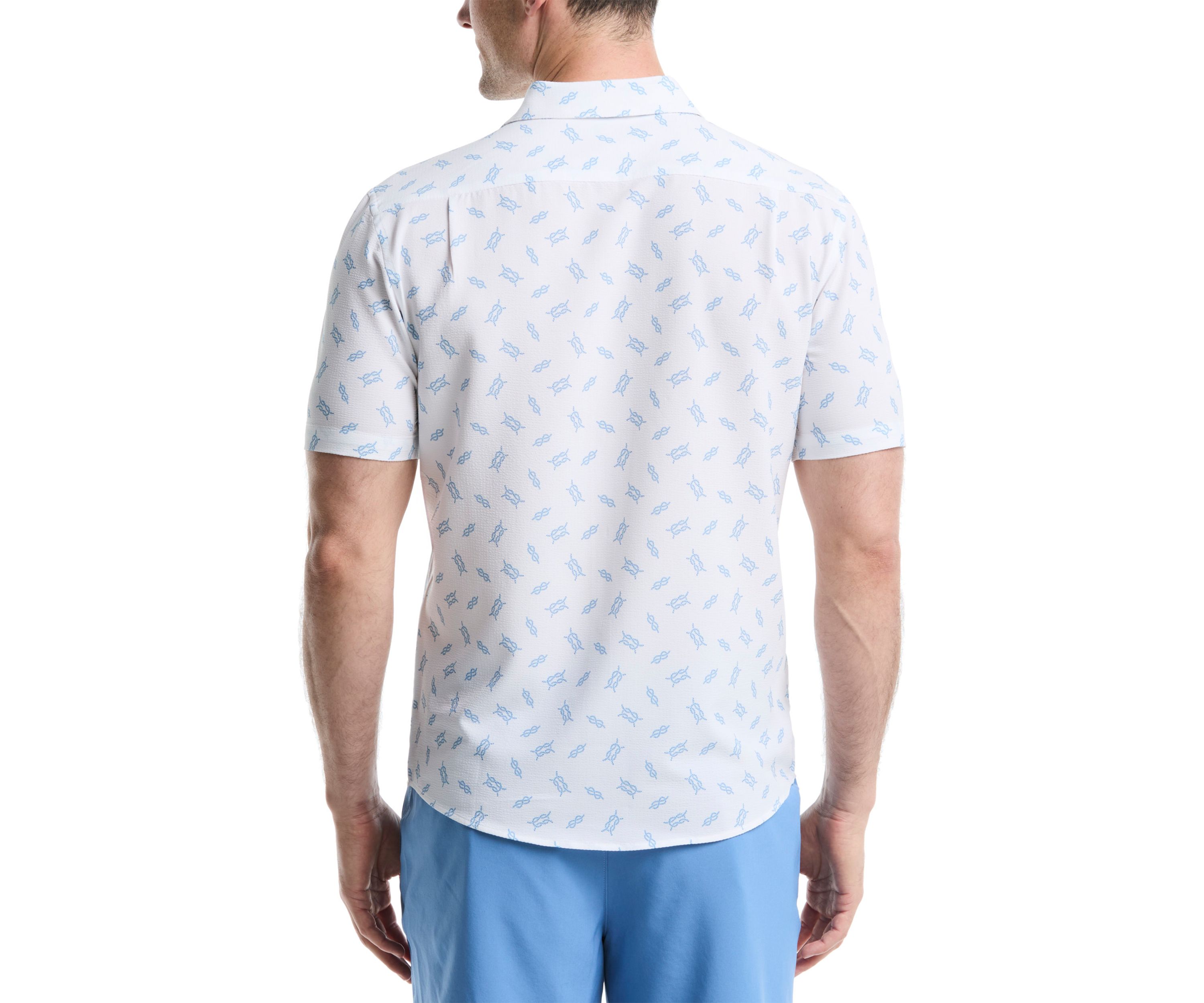 Printed Nautical Knots Seersucker Shirt