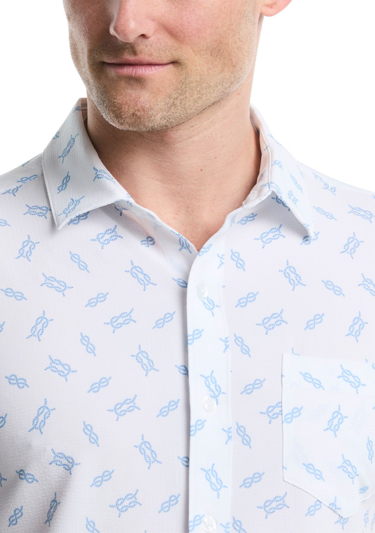 Printed Nautical Knots Seersucker Shirt