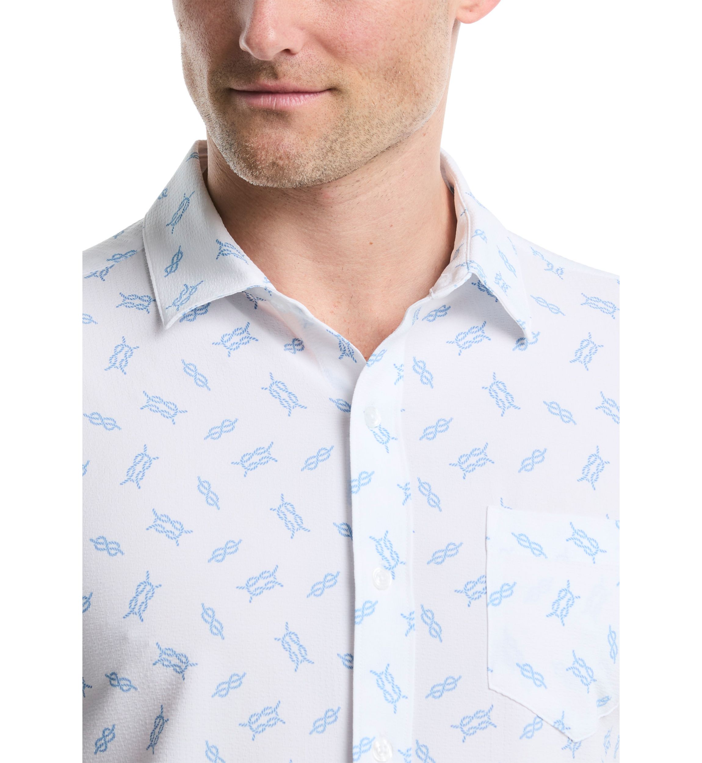 Printed Nautical Knots Seersucker Shirt