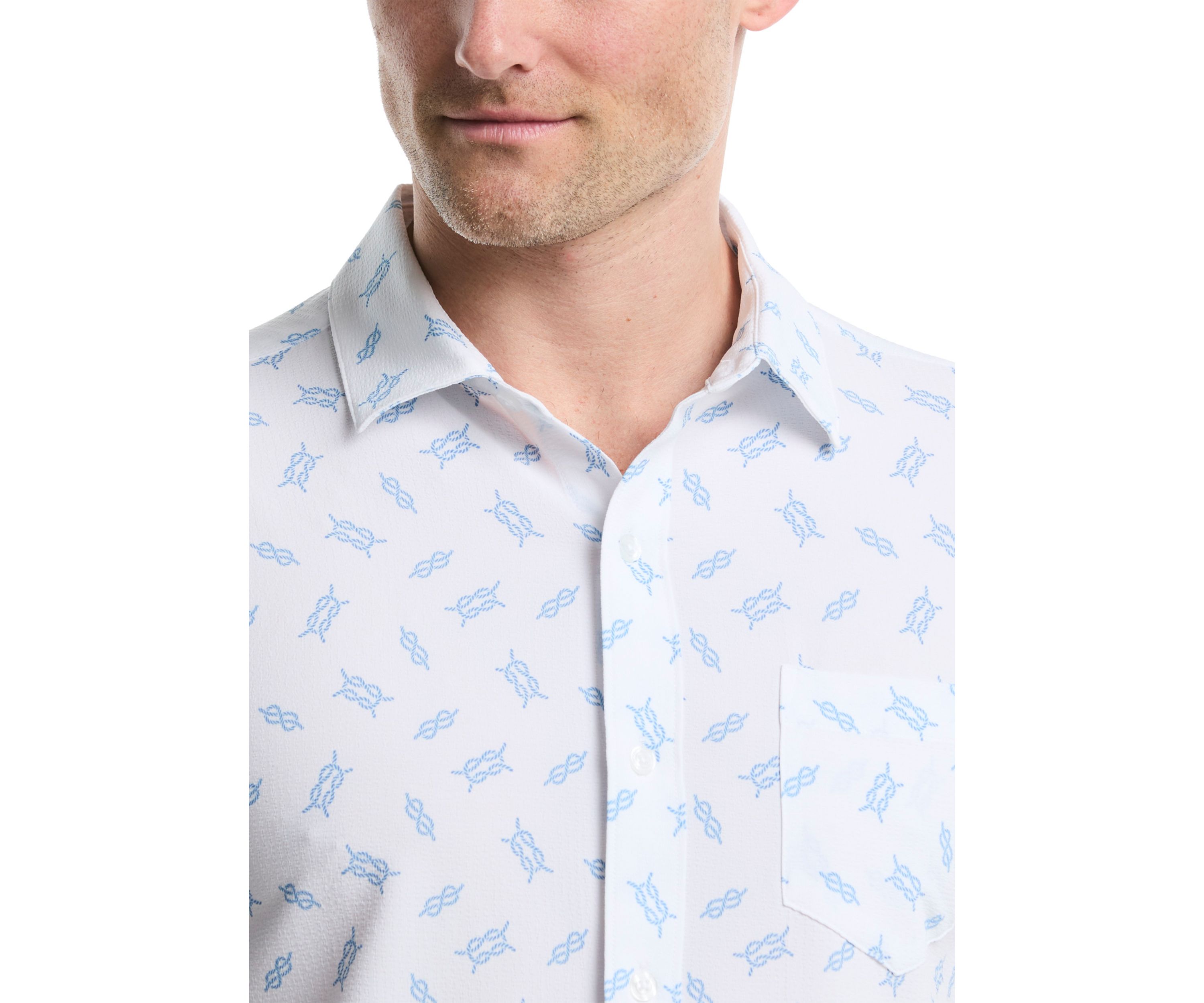 Printed Nautical Knots Seersucker Shirt