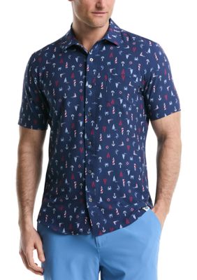 Southern Proper Men's Patriotic Nautical Printed Shirt