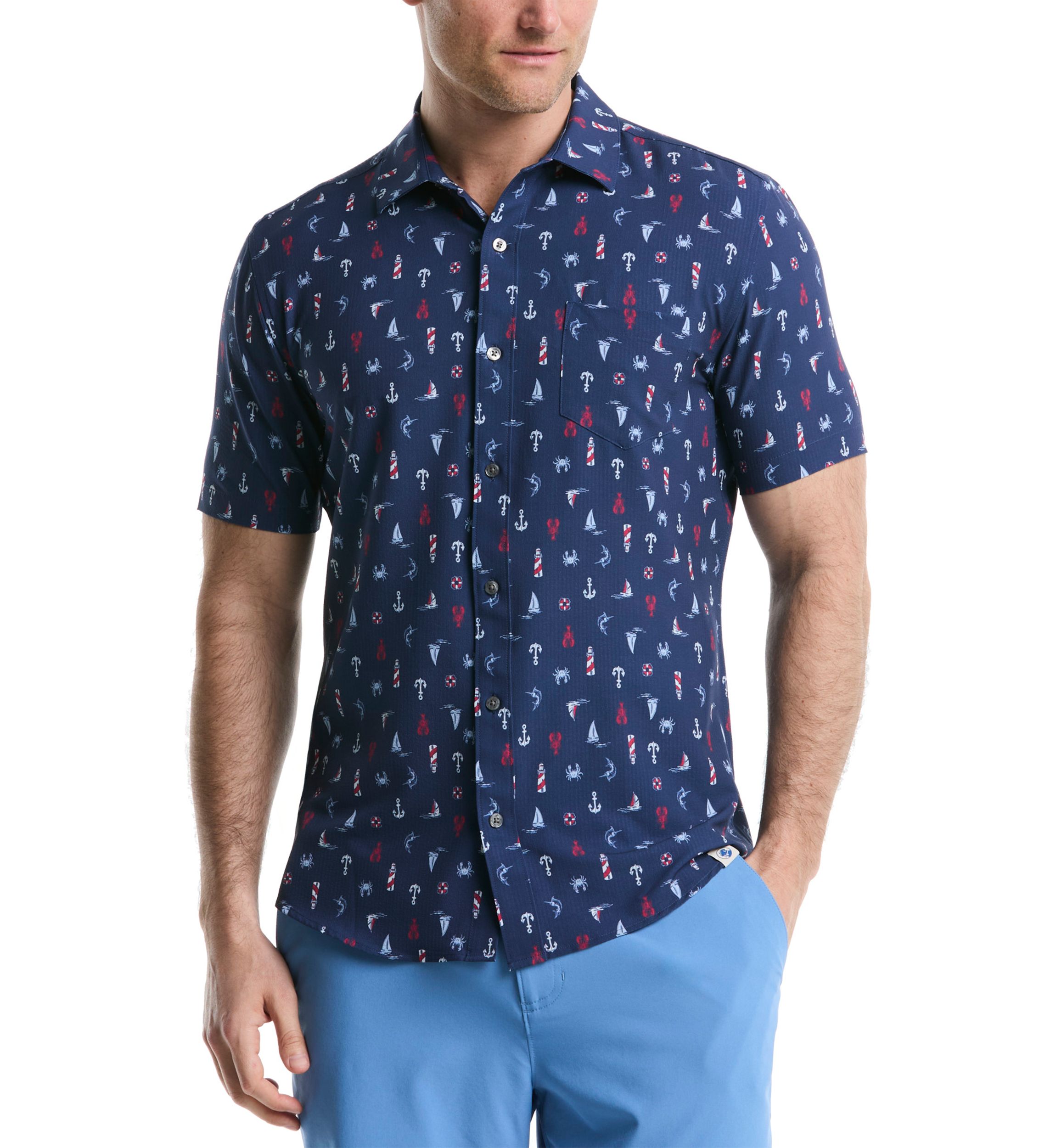 Patriotic Nautical Printed Shirt