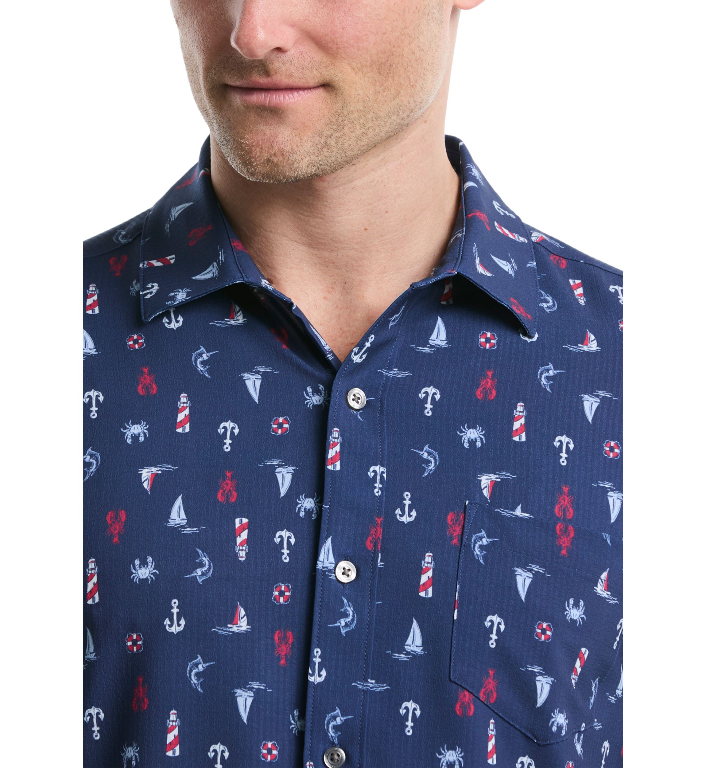 Patriotic Nautical Printed Shirt