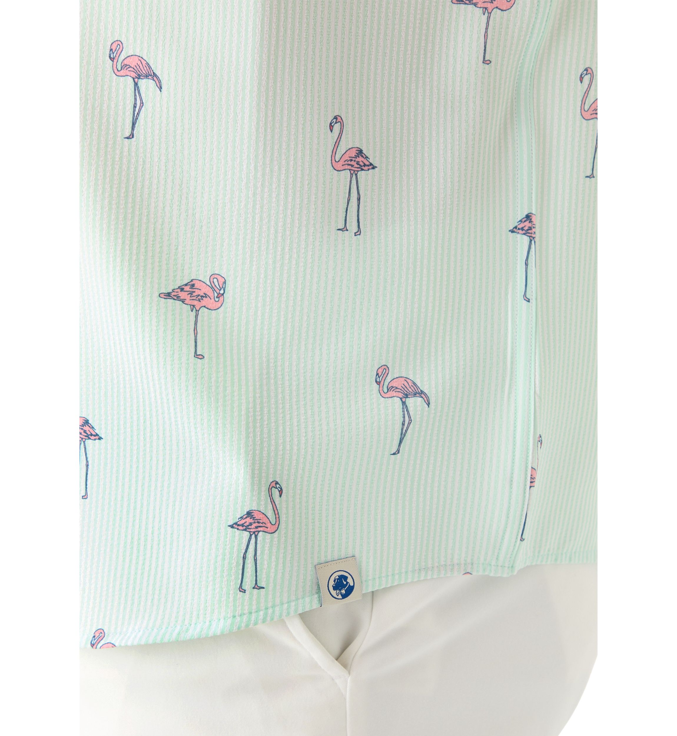 Big & Tall Short Sleeve Seersucker Flamingo Shirt 