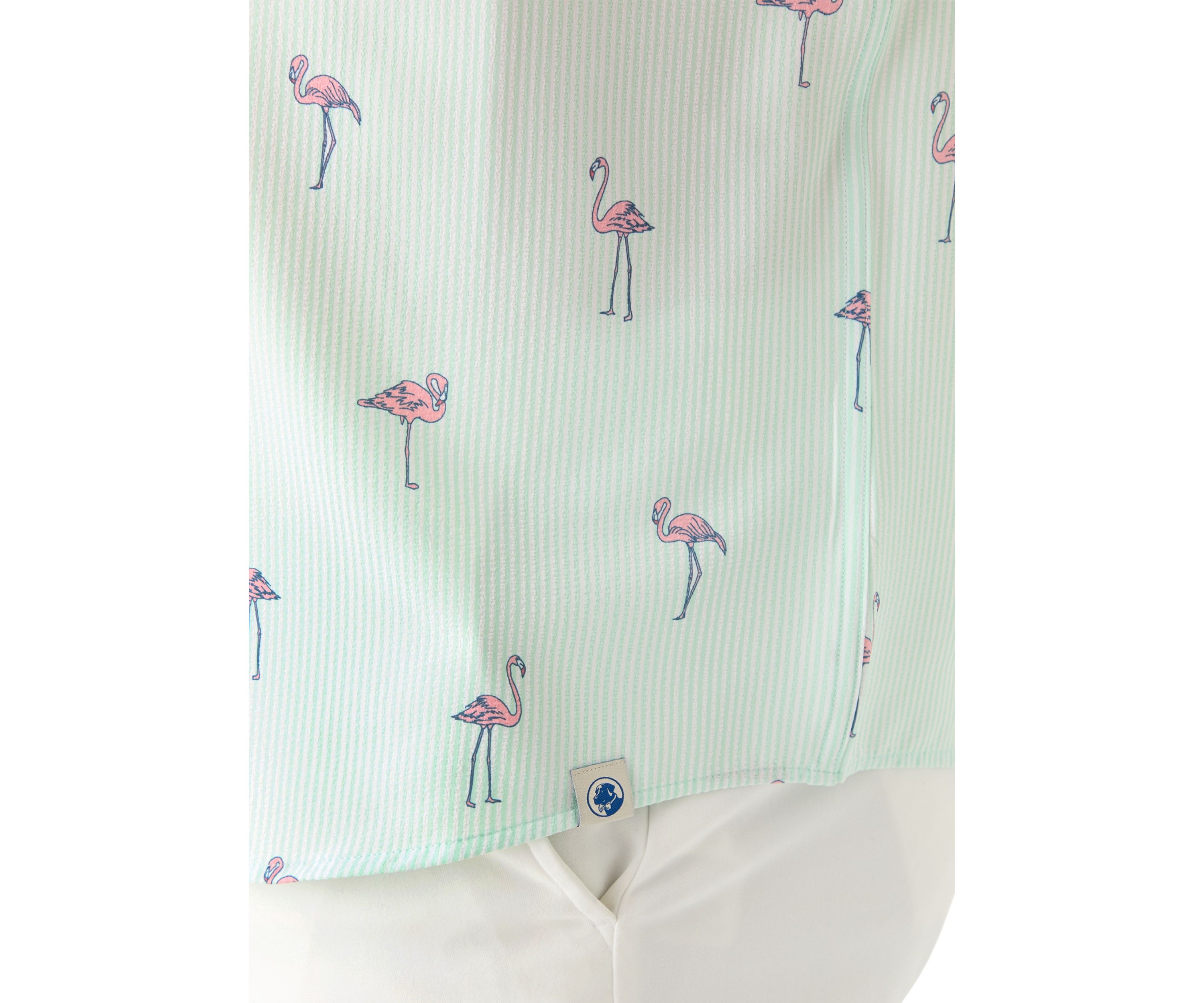 Big & Tall Short Sleeve Seersucker Flamingo Shirt 