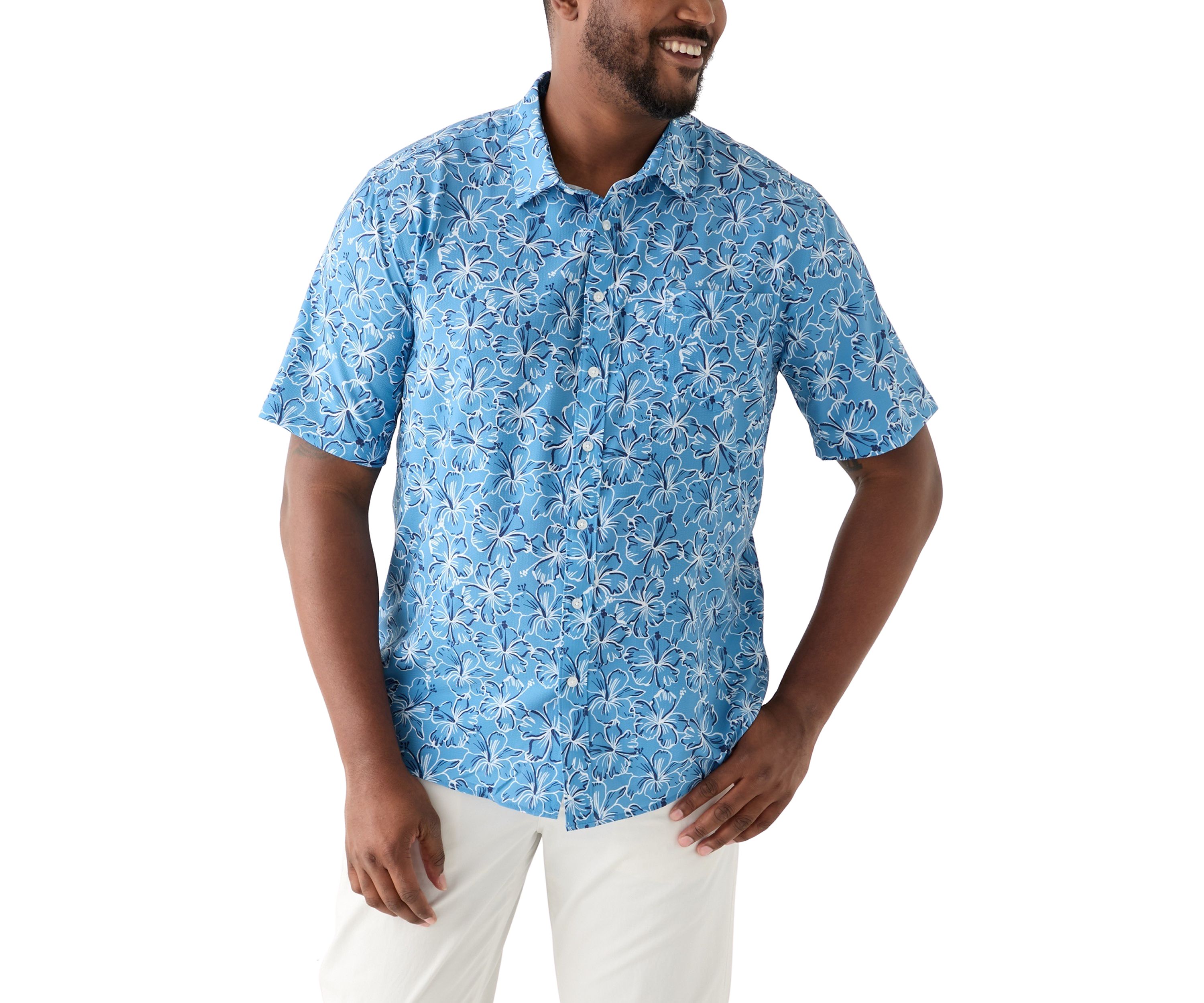 Big & Tall Printed Button Down Shirt 