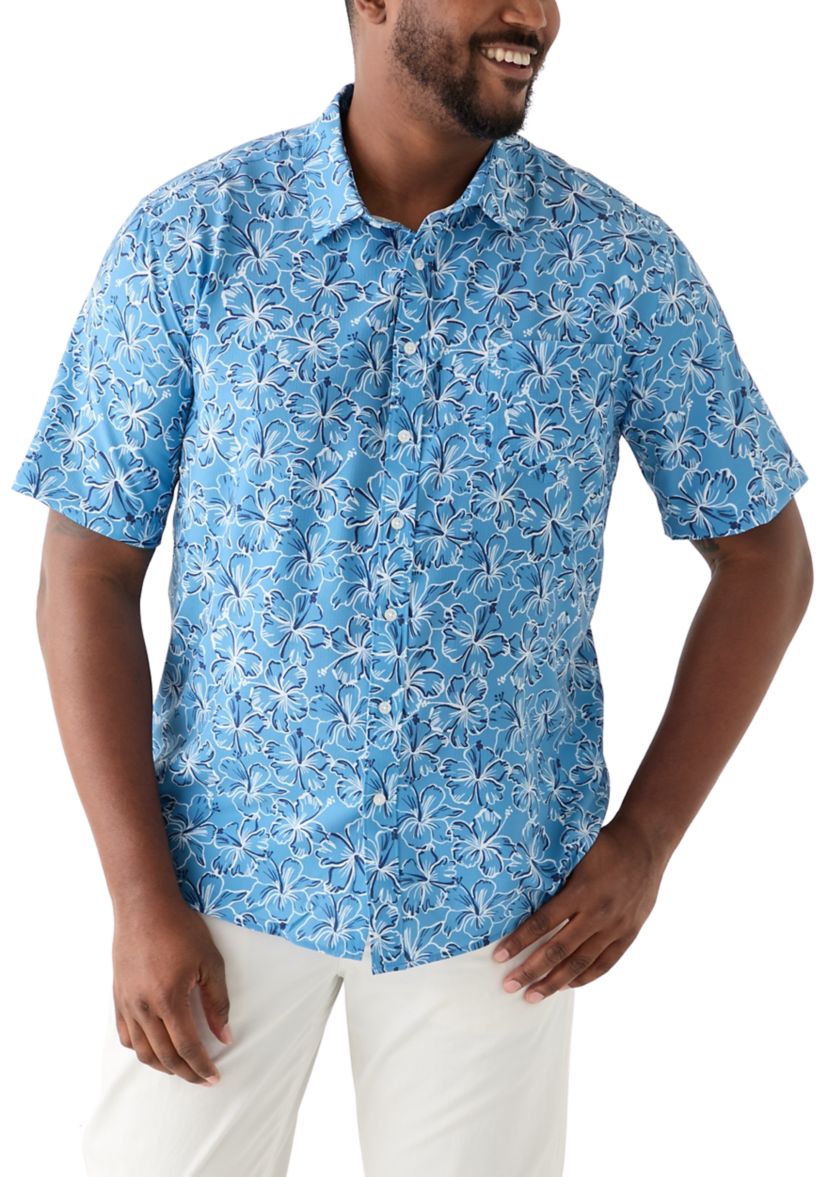 Big & Tall Printed Button Down Shirt 