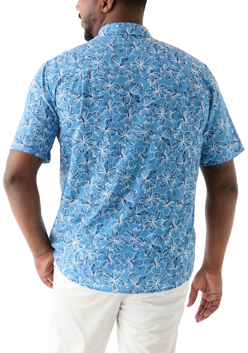Big & Tall Printed Button Down Shirt 