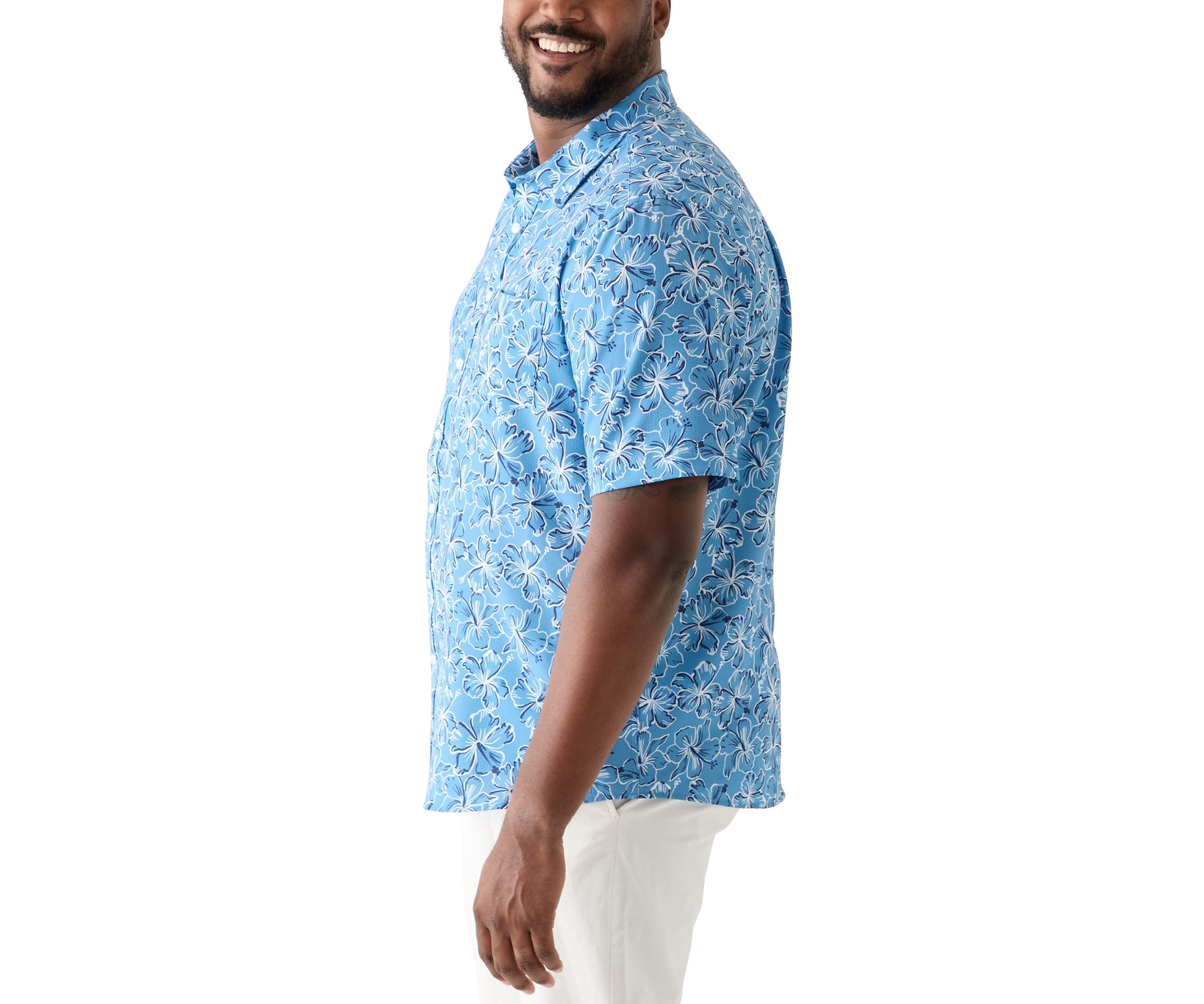 Big & Tall Printed Button Down Shirt 