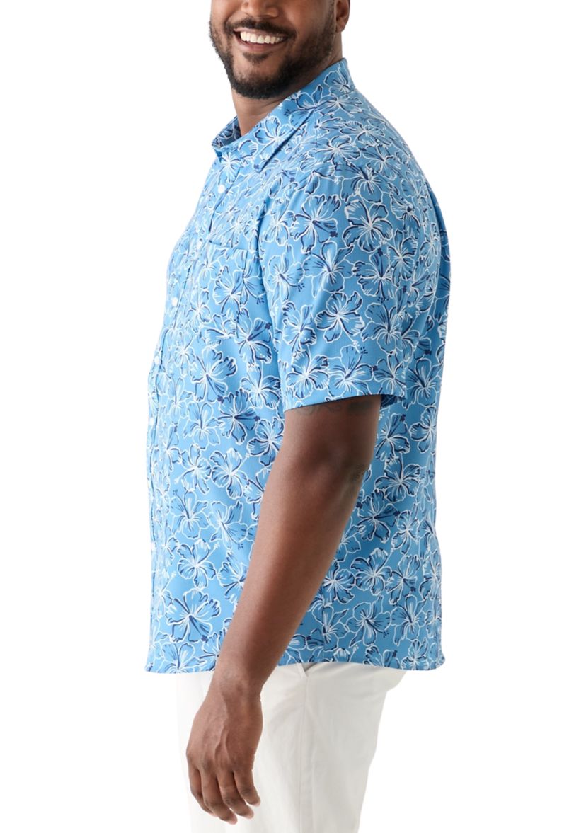Big & Tall Printed Button Down Shirt 
