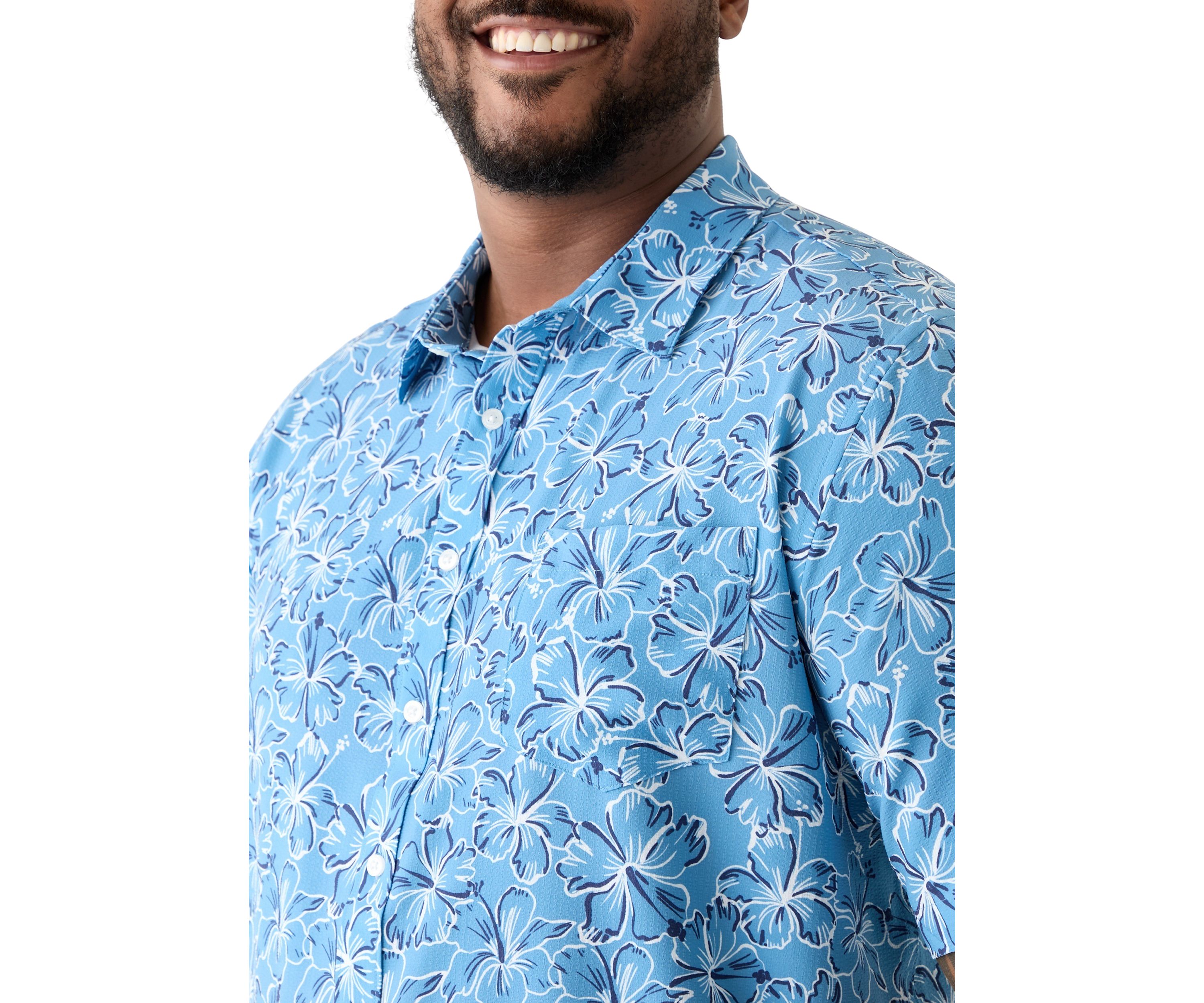 Big & Tall Printed Button Down Shirt 