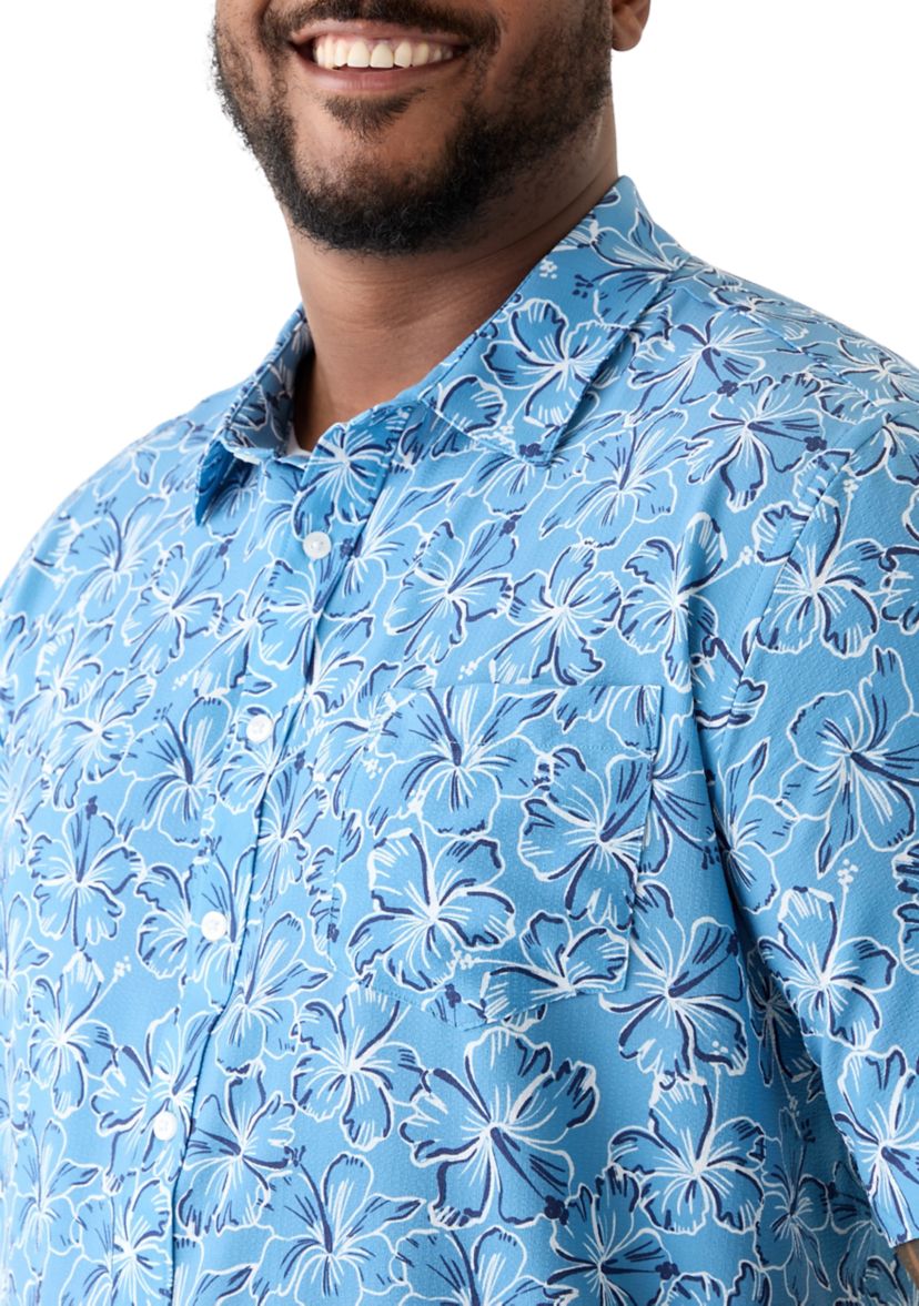 Big & Tall Printed Button Down Shirt 
