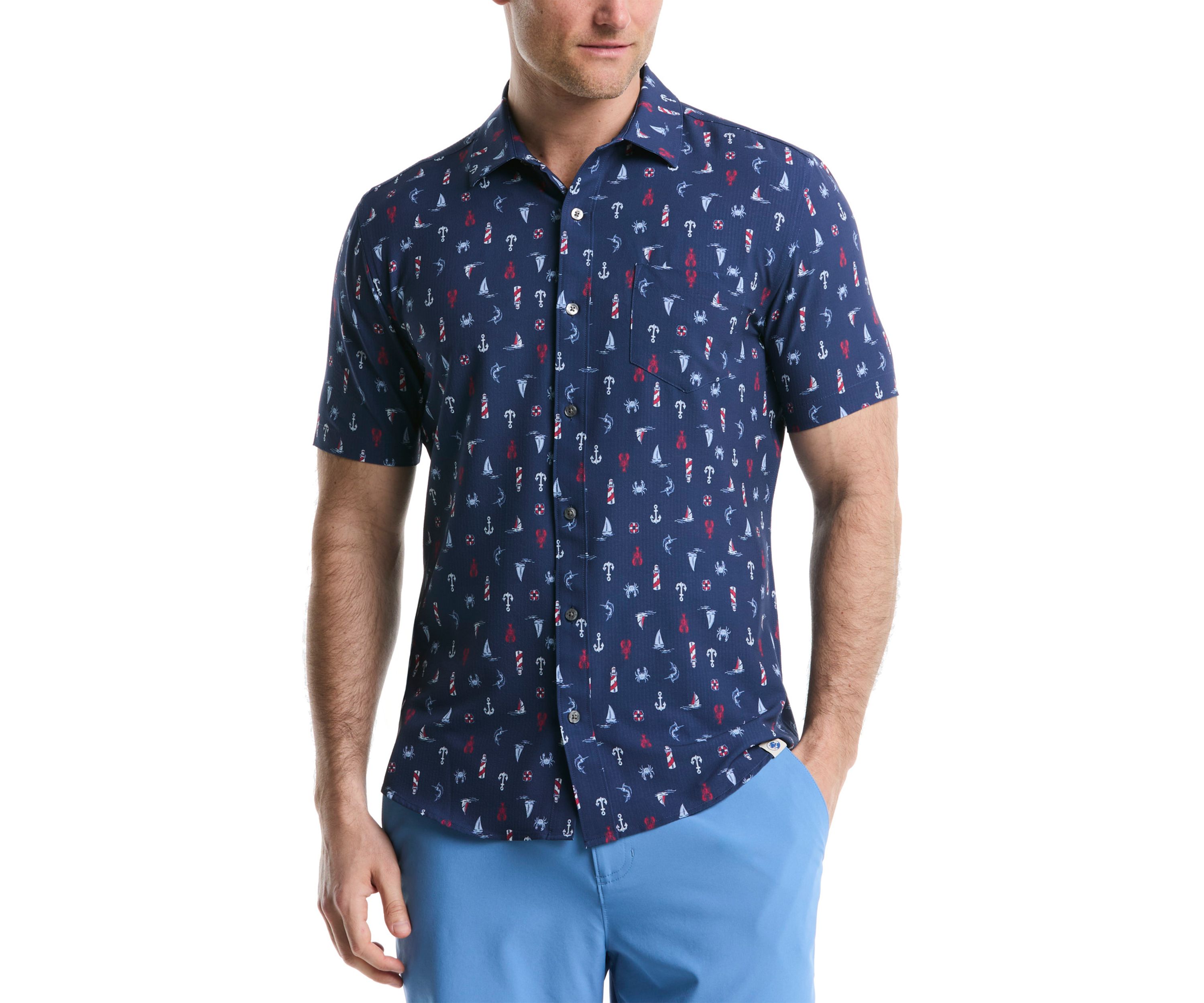 Big & Tall Printed Button Down Shirt