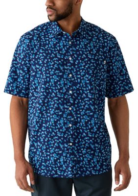 Southern Proper Men's Tall Seersucker Sand Dollar Print Shirt