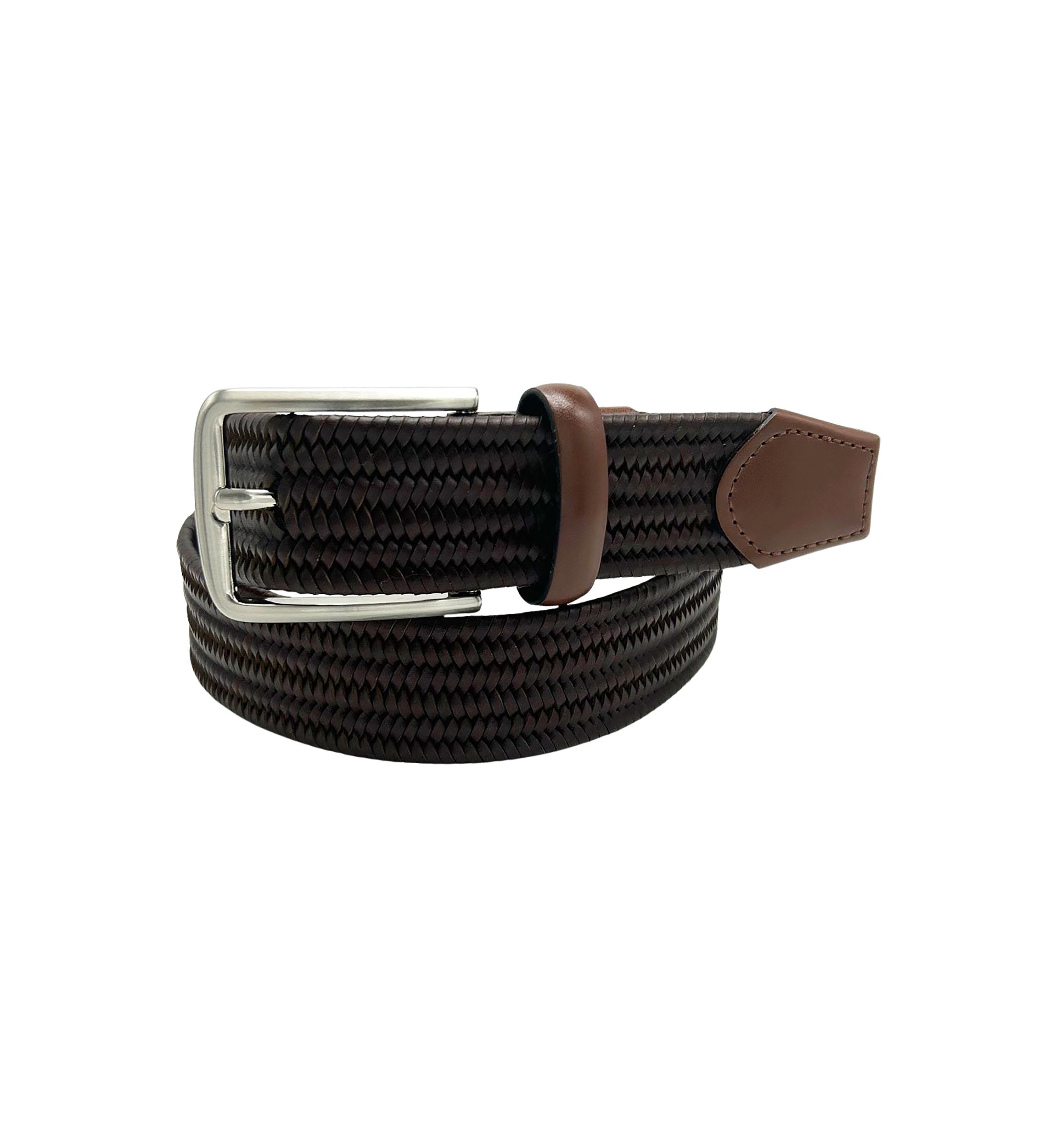 Leather Braid Stretch Belt