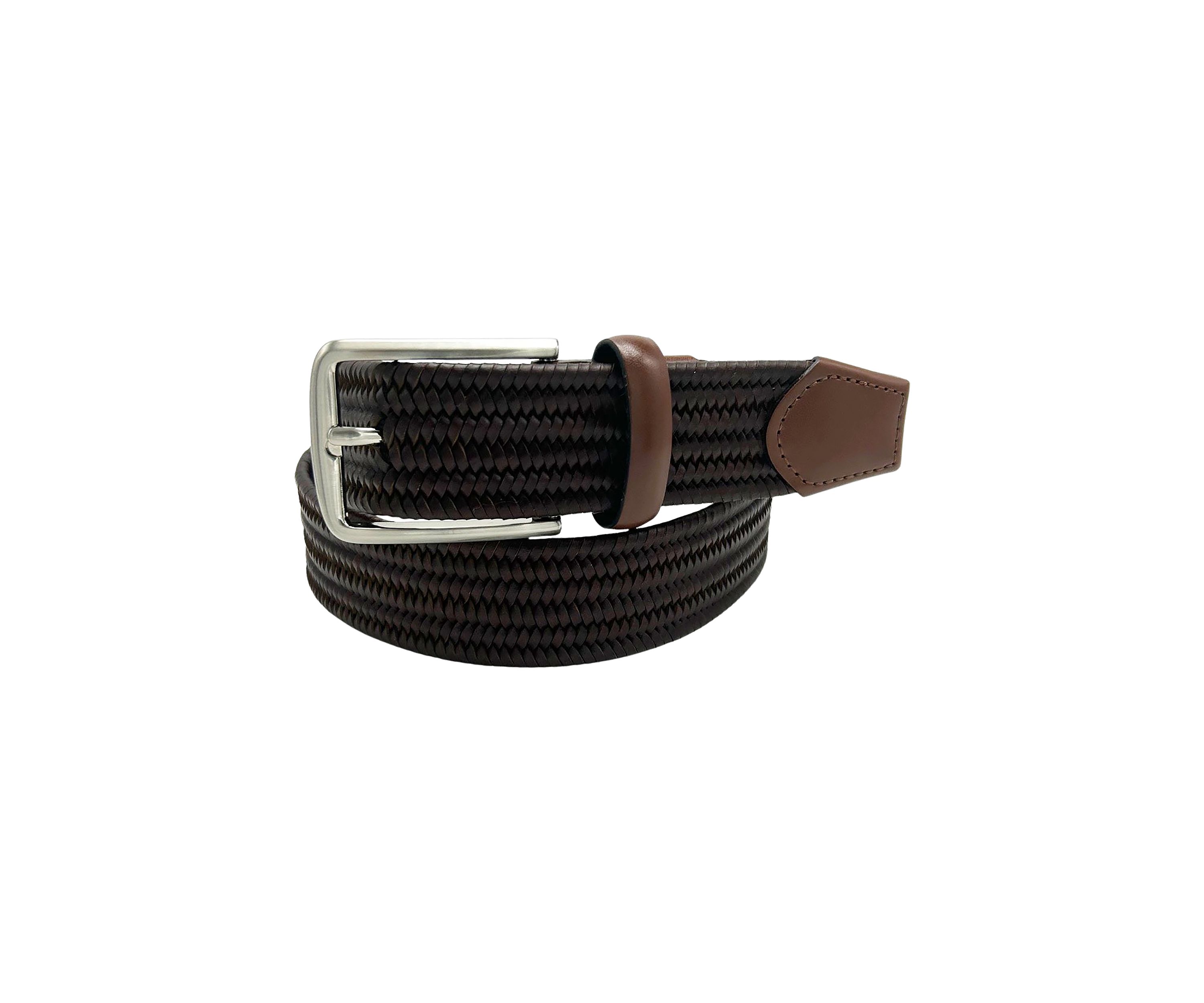 Leather Braid Stretch Belt
