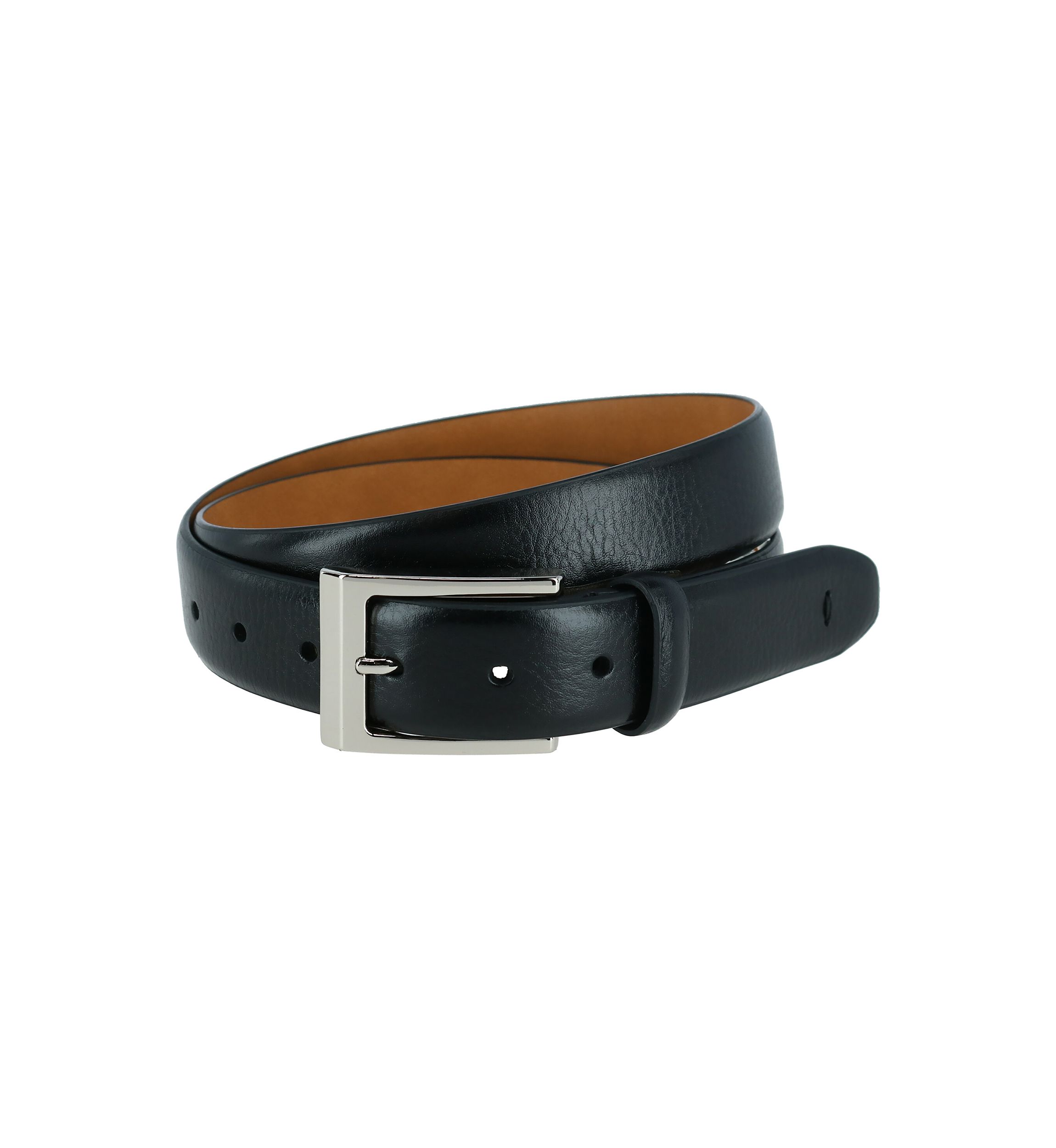 Mens Black Pebble Grain Leather Belt