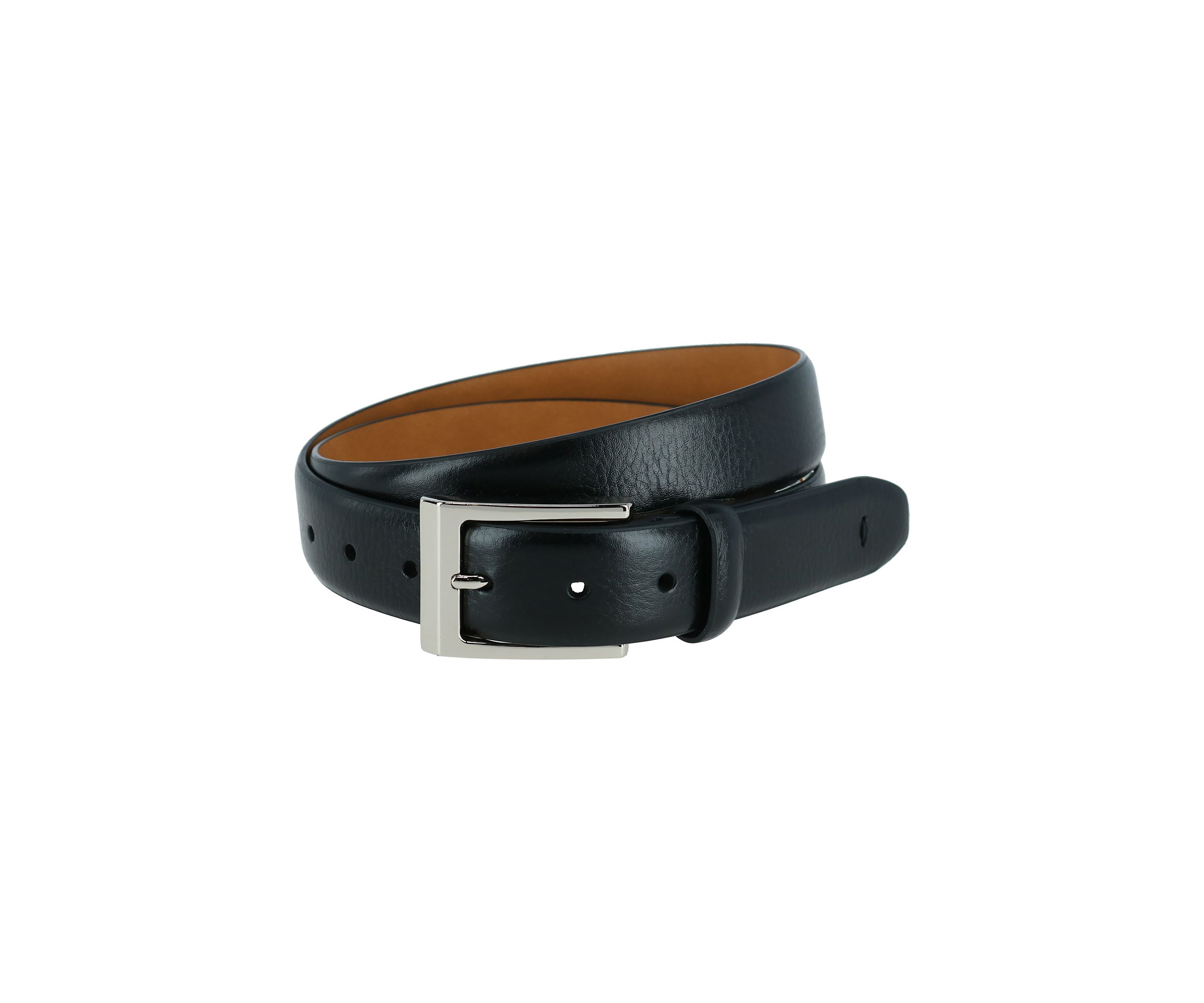 Mens Black Pebble Grain Leather Belt