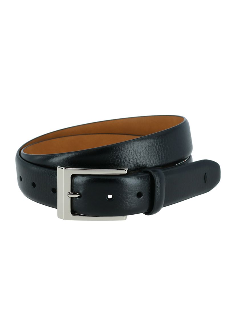 Mens Black Pebble Grain Leather Belt