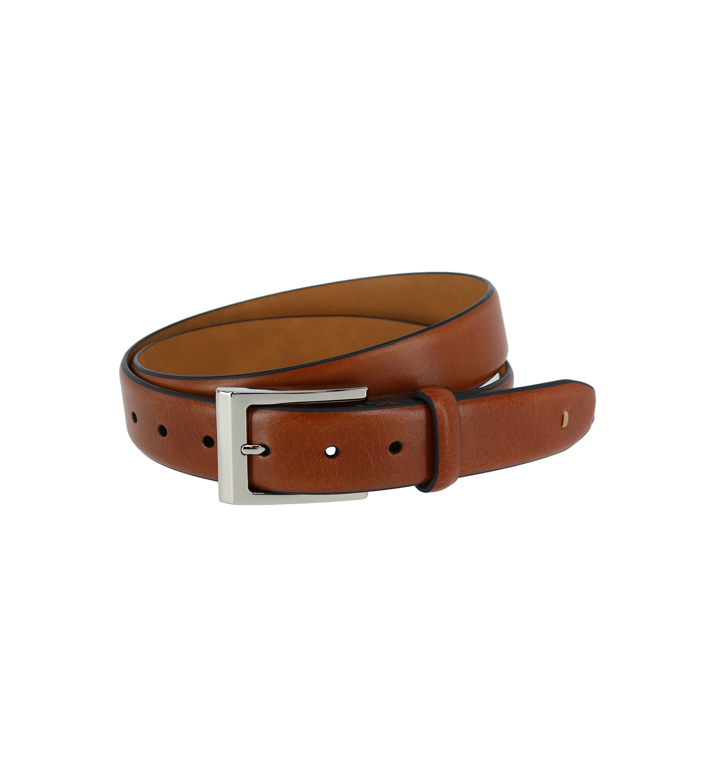 Mens Tan Pebble Grain Leather Belt