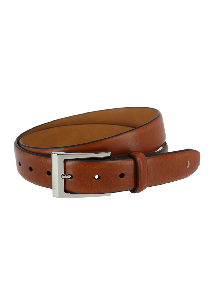 Mens Tan Pebble Grain Leather Belt