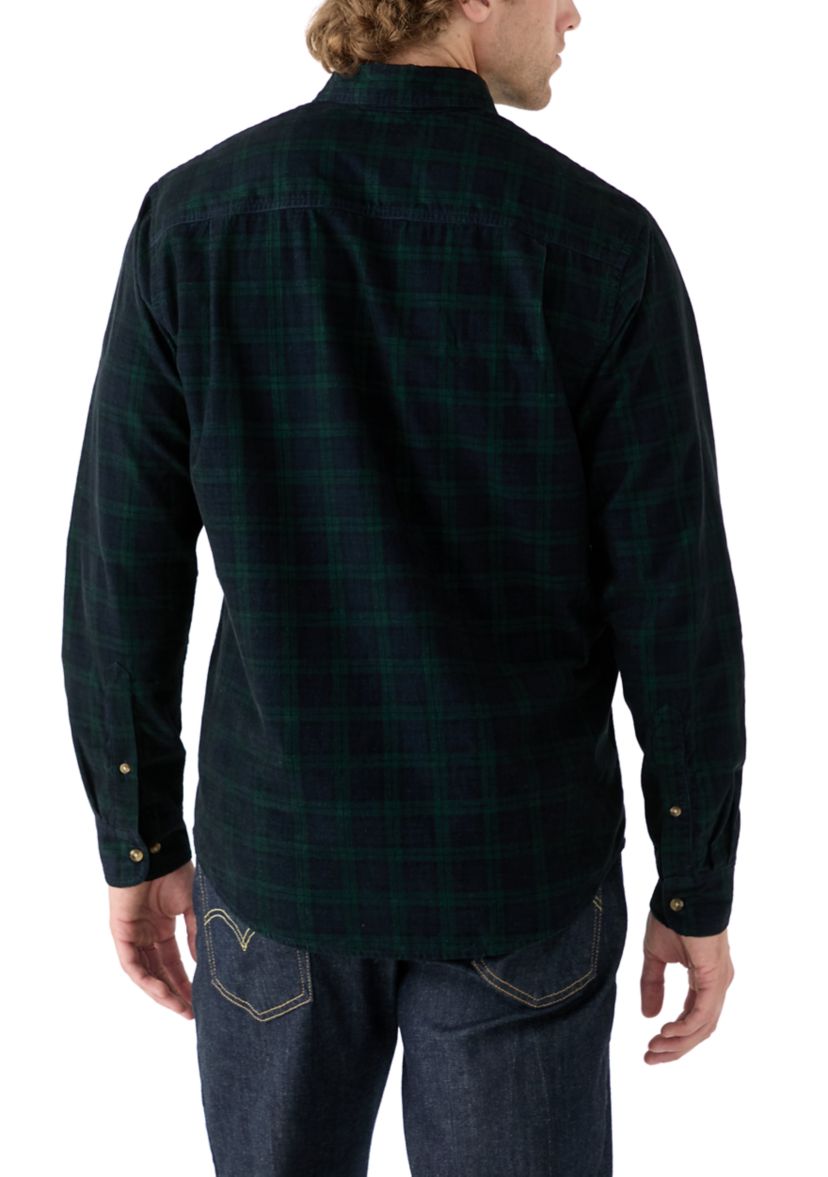 Long Sleeve Plaid Corduroy Shirt