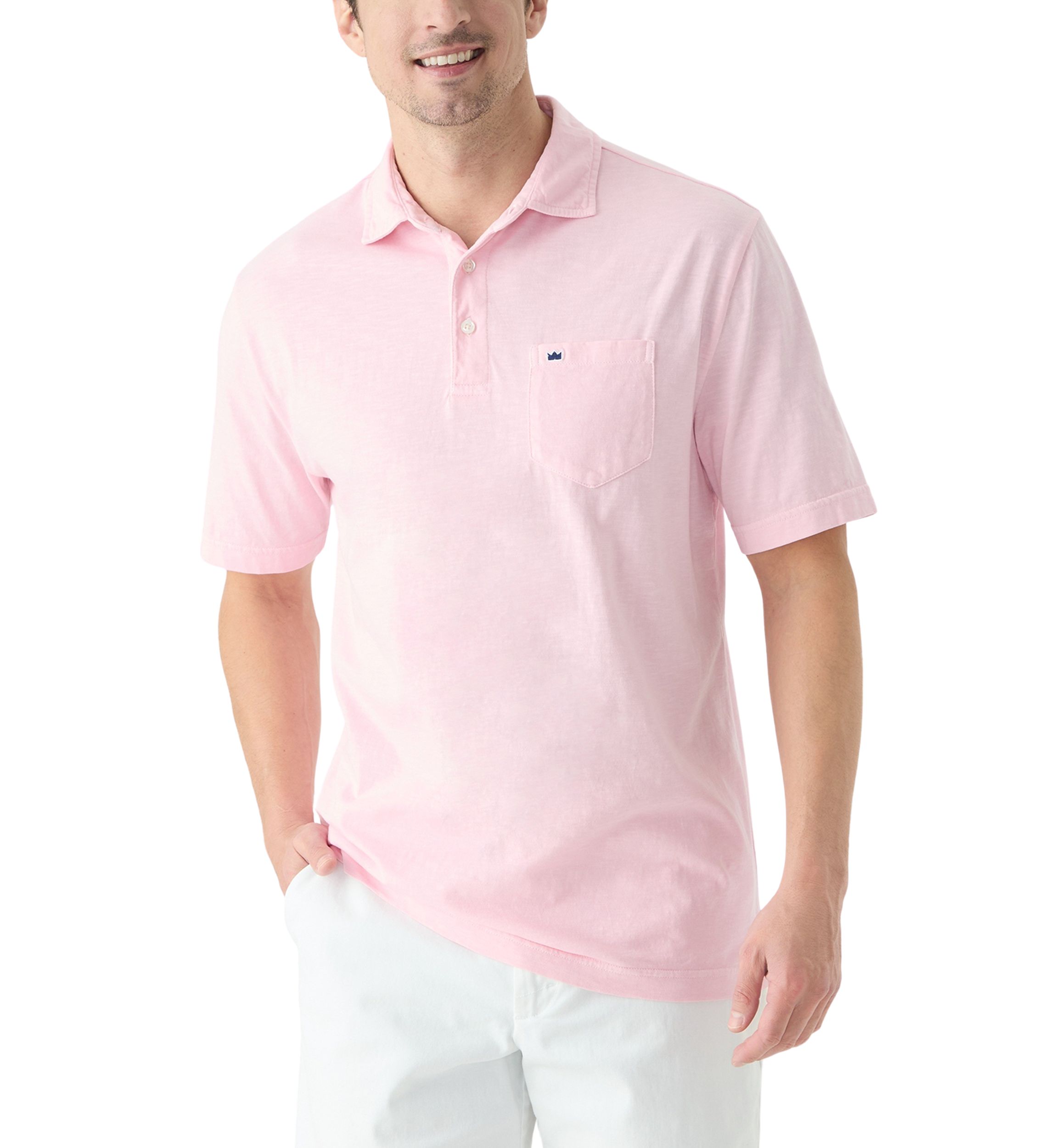 Slub Knit Short Sleeve Cotton Polo Shirt