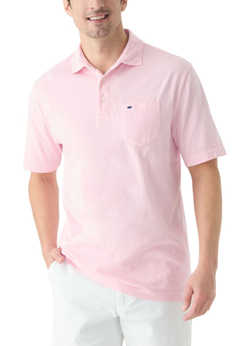 Slub Knit Short Sleeve Cotton Polo Shirt