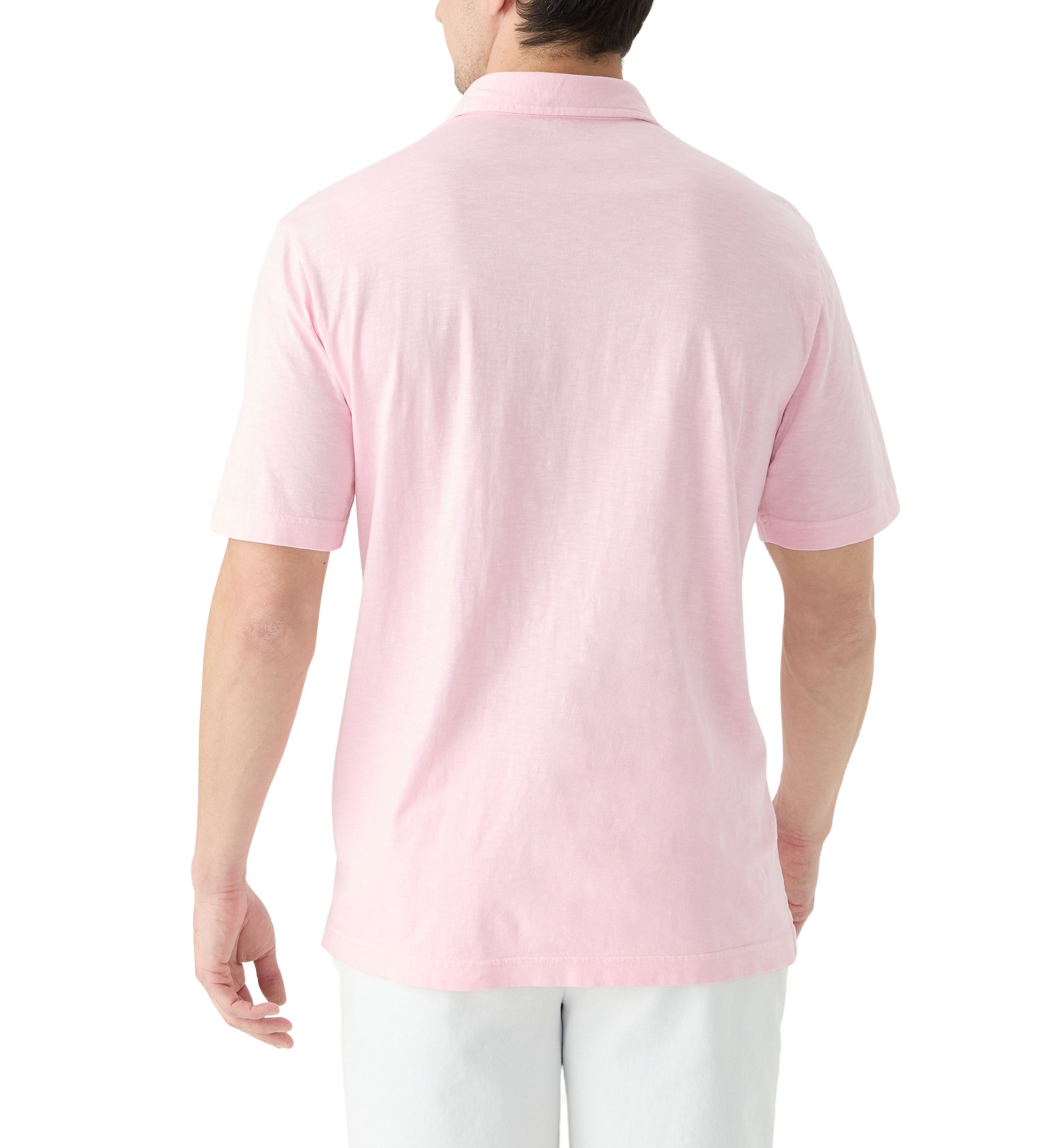 Slub Knit Short Sleeve Cotton Polo Shirt