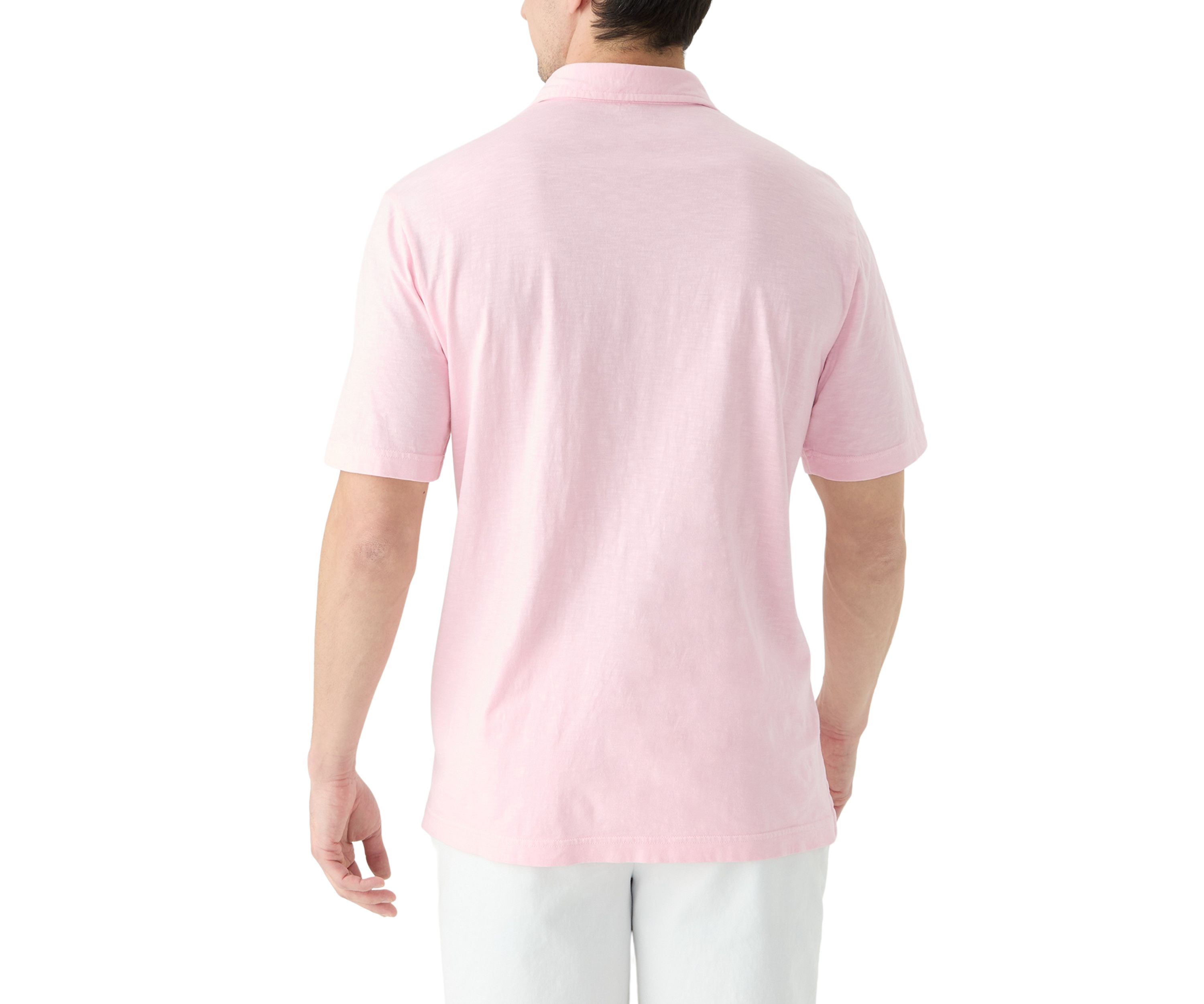 Slub Knit Short Sleeve Cotton Polo Shirt