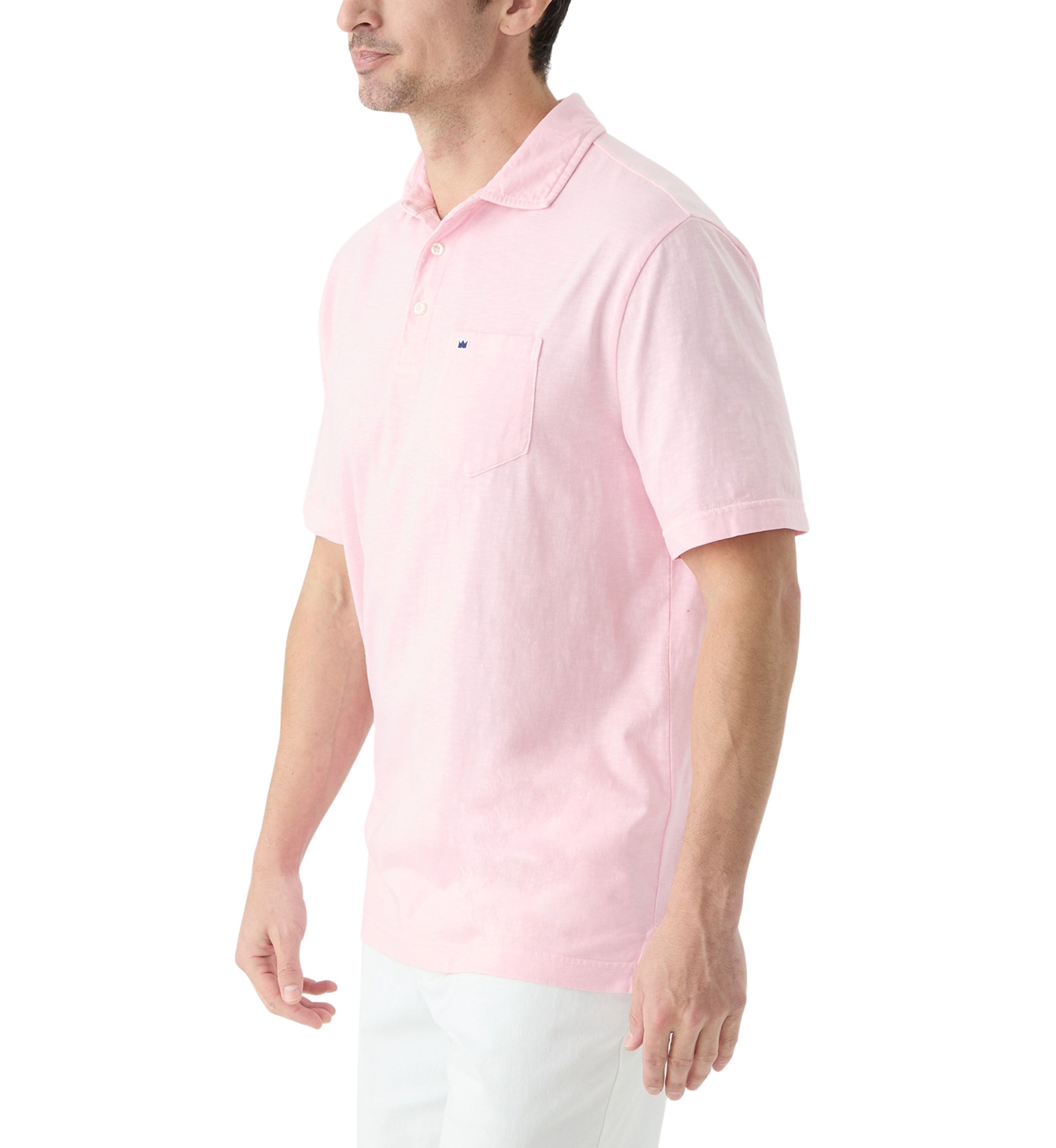 Slub Knit Short Sleeve Cotton Polo Shirt