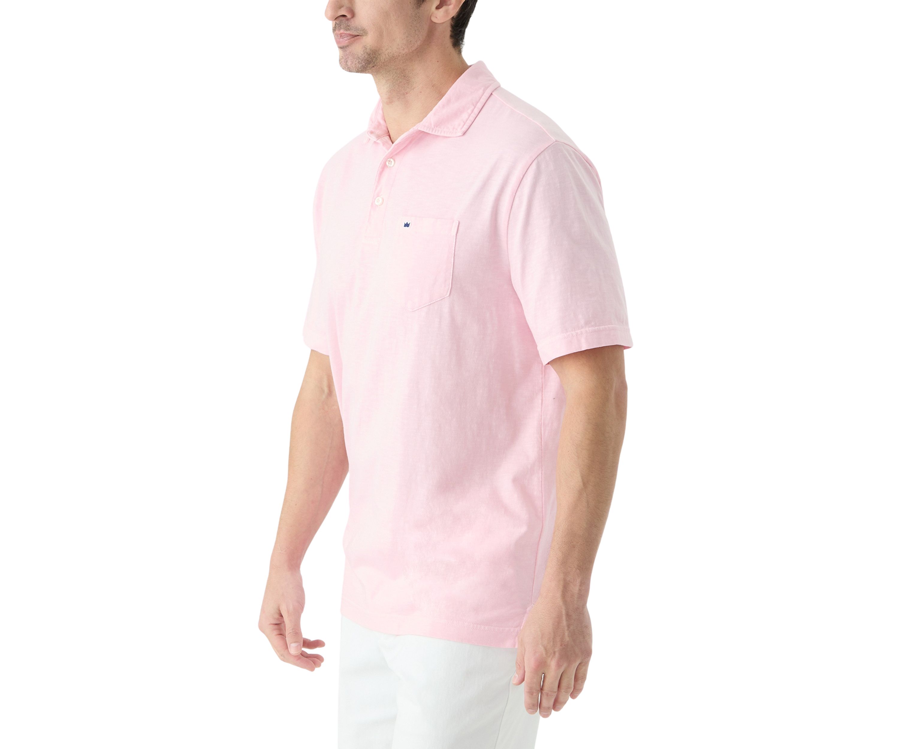 Slub Knit Short Sleeve Cotton Polo Shirt