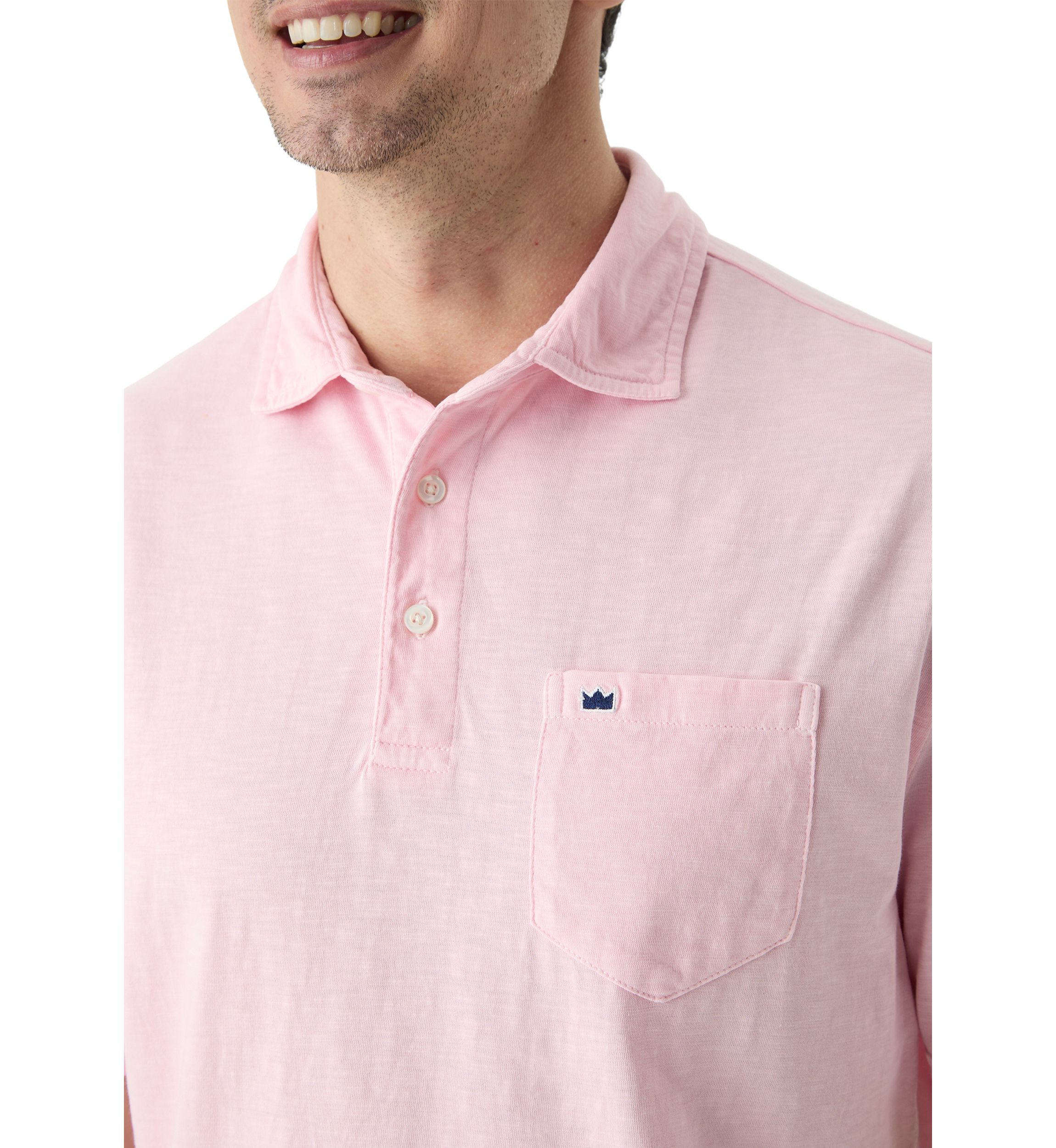 Slub Knit Short Sleeve Cotton Polo Shirt