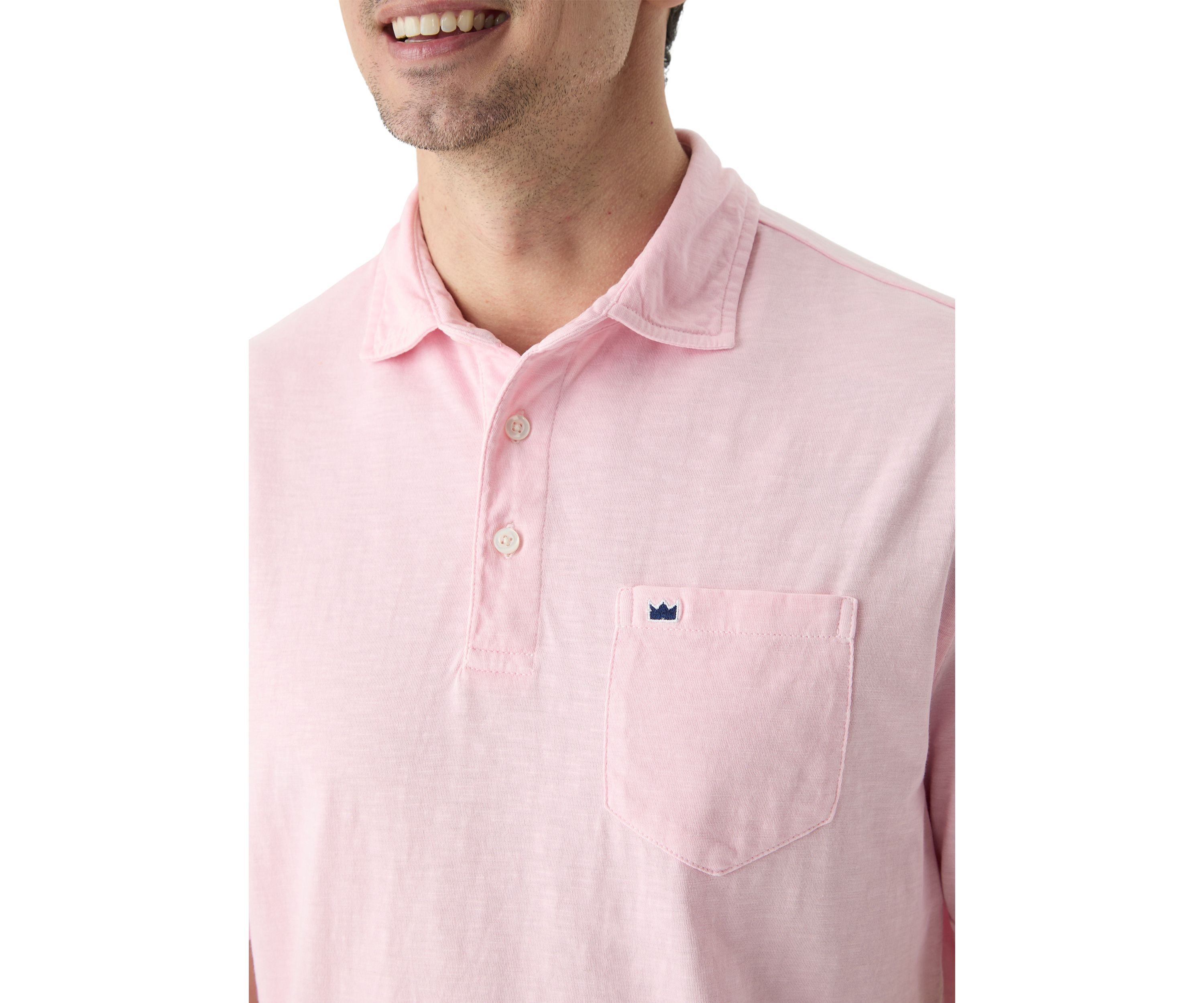 Slub Knit Short Sleeve Cotton Polo Shirt