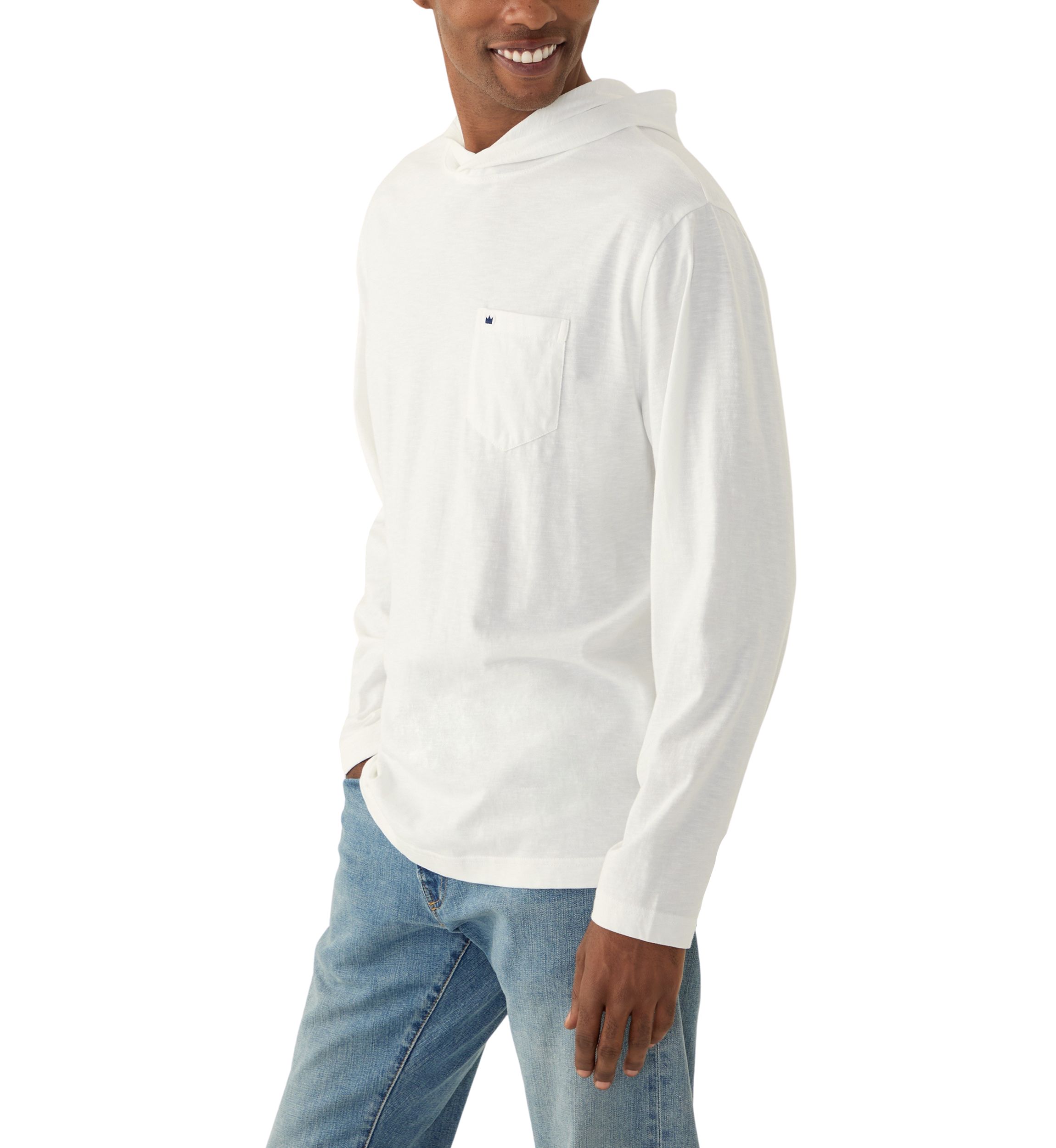 Slub Cotton Long Sleeve Hoodie
