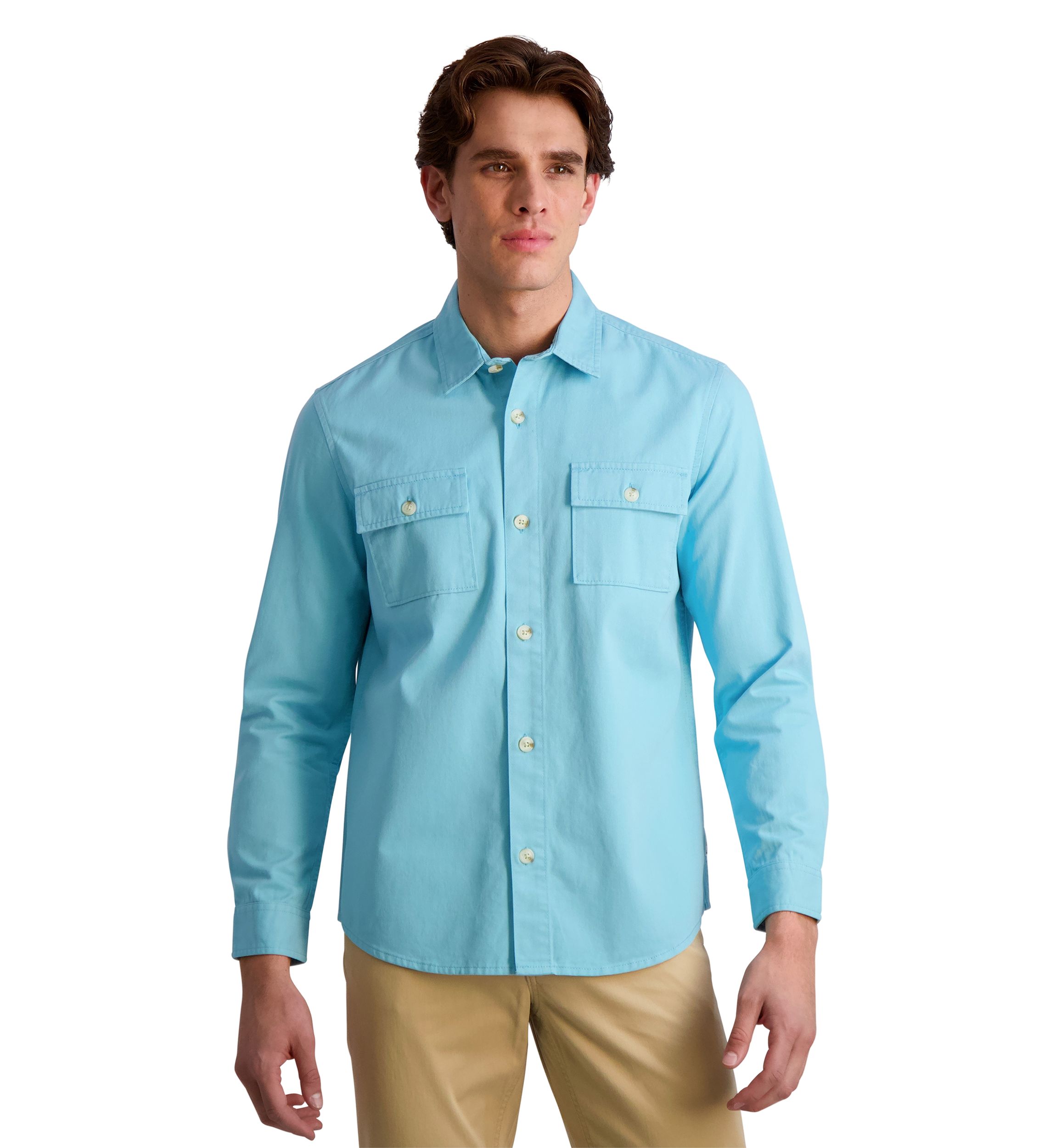 Mens Solid Twill Shacket