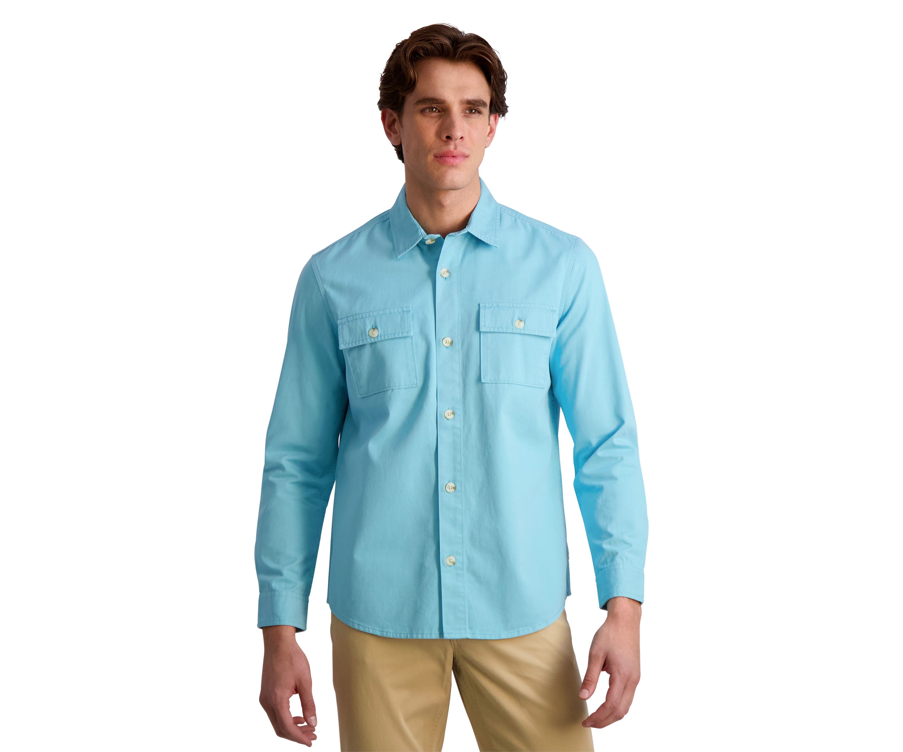 Mens Solid Twill Shacket