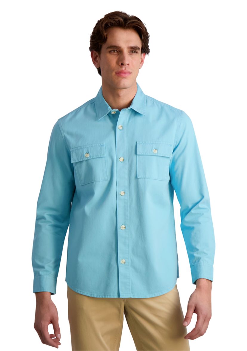 Mens Solid Twill Shacket