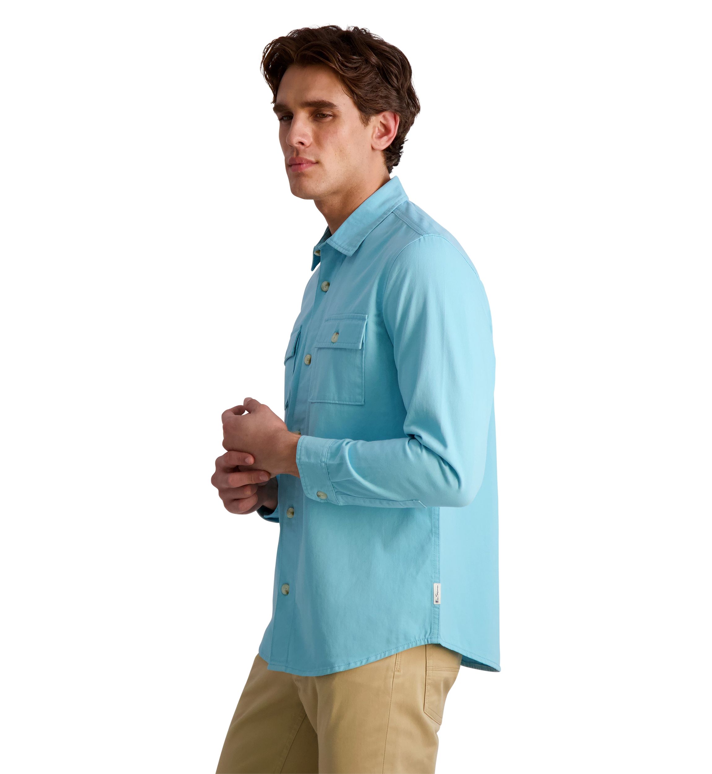 Mens Solid Twill Shacket