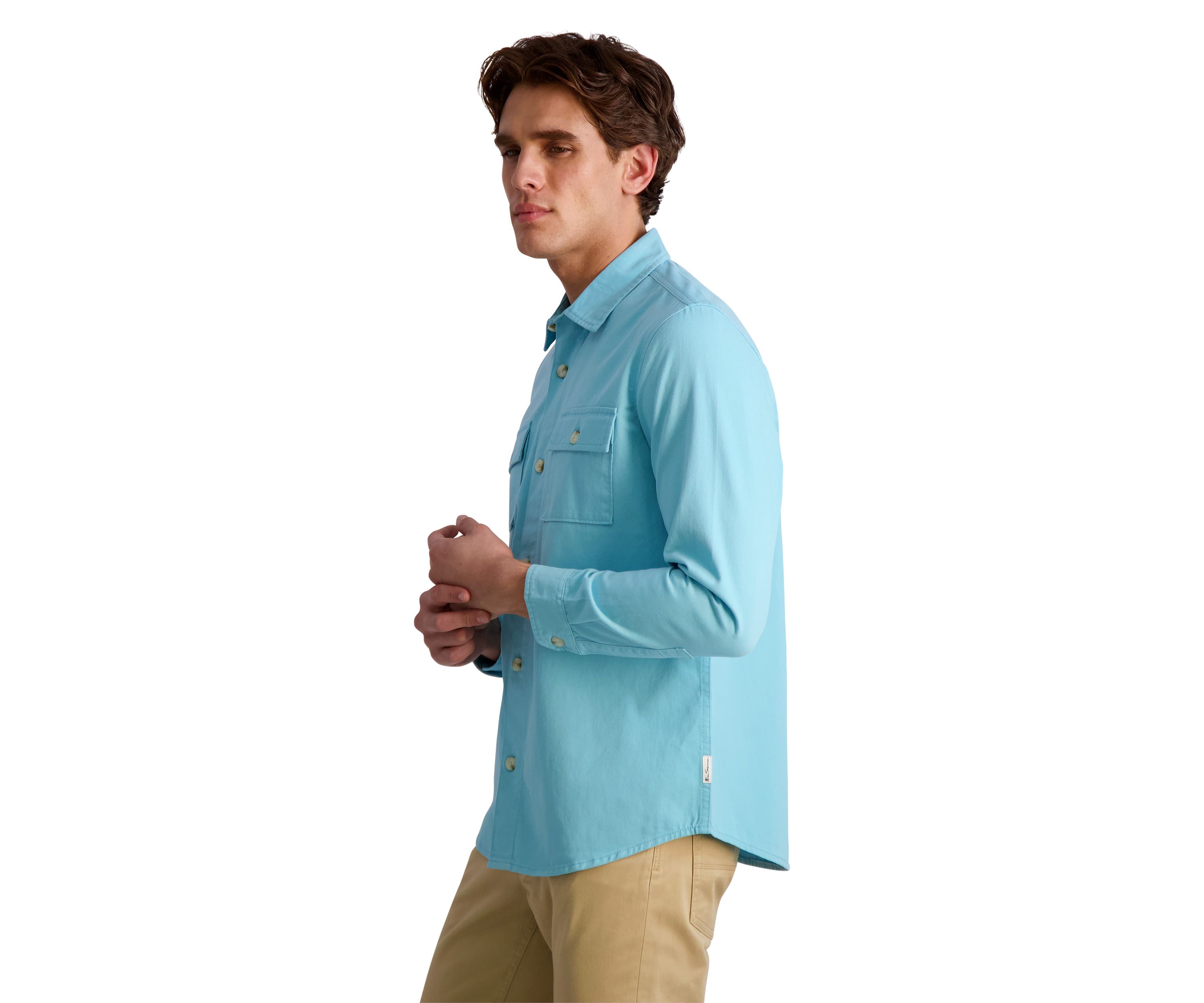Mens Solid Twill Shacket
