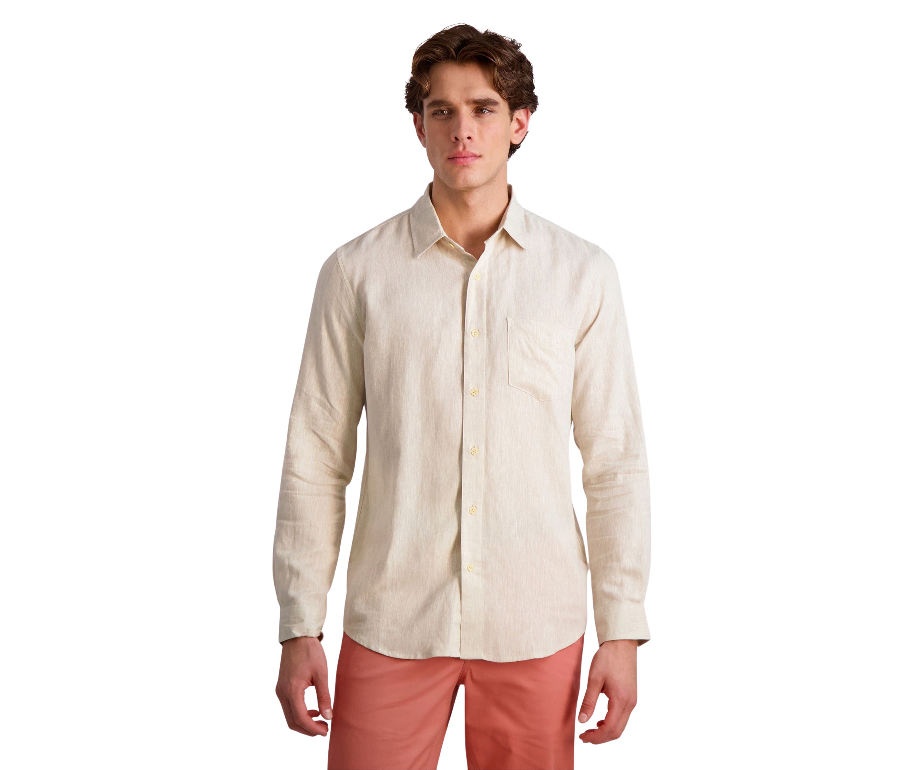 Mens Long Sleeve Linen Shirt