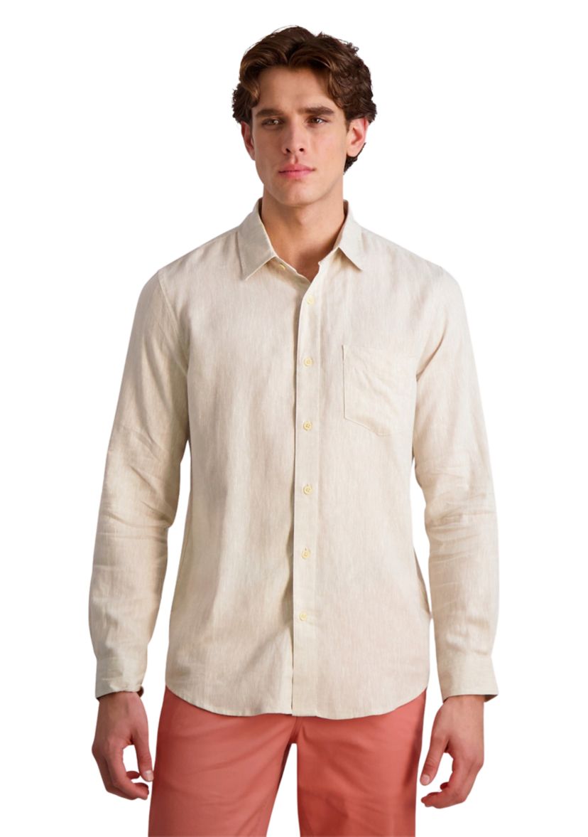 Mens Long Sleeve Linen Shirt